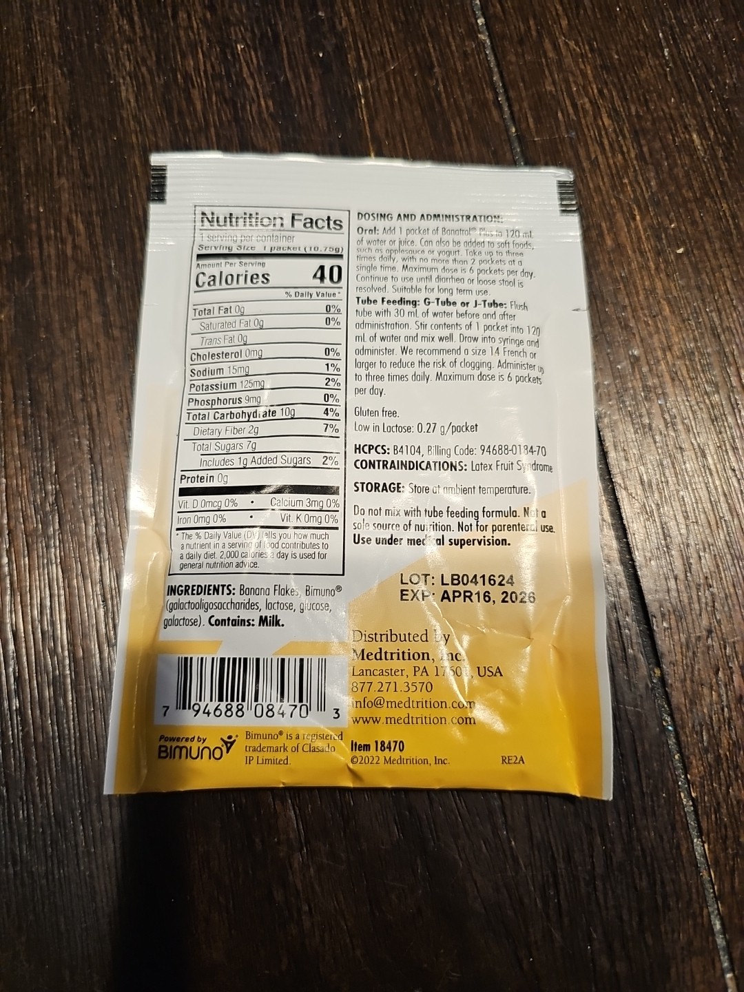 Banatrol Plus Oral Supplement Banana 11 Gram Packet 25 Ct