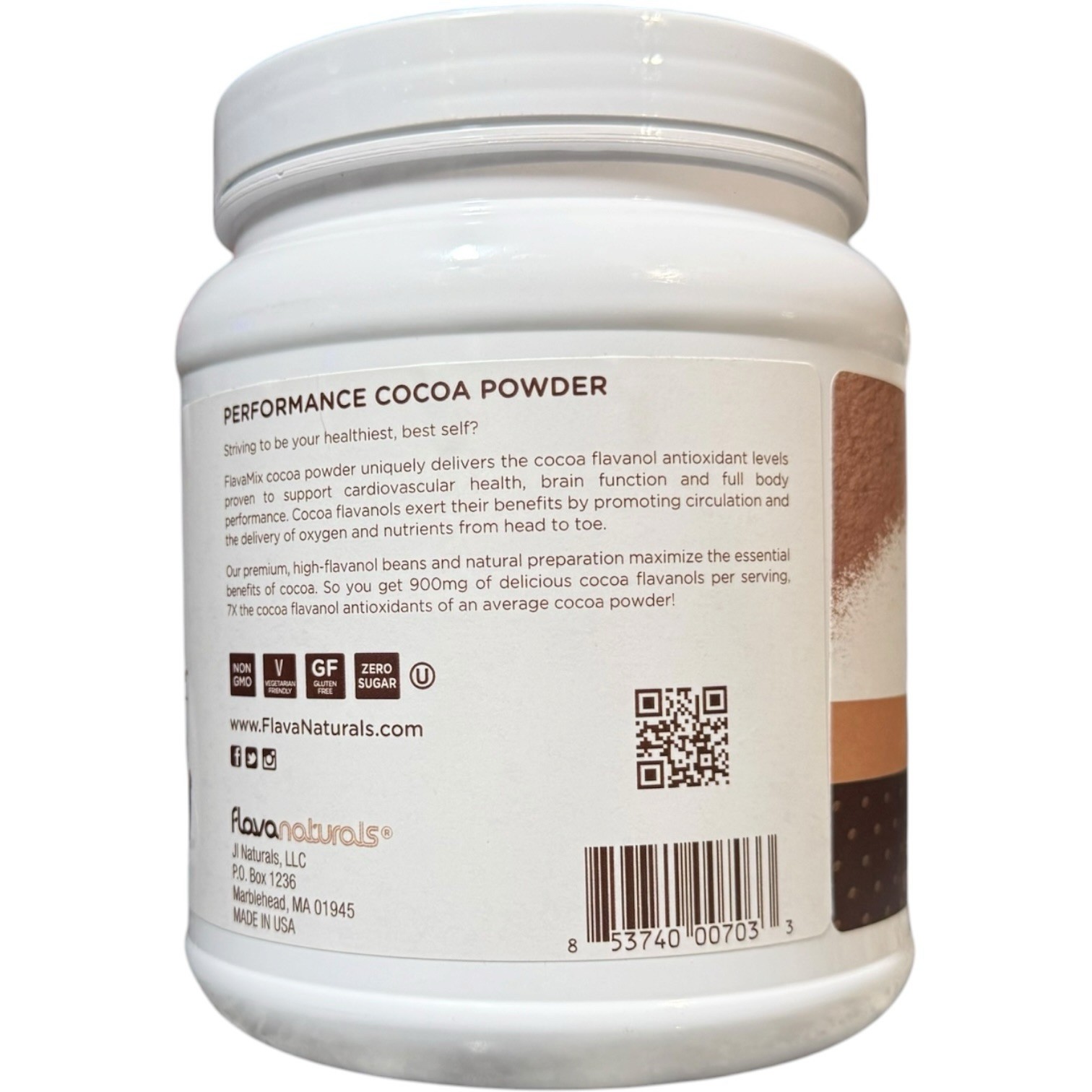 FLAVAMIX Performance Cocoa Powder 900mg Flavanols 14.5oz 31 Servings BB 11/2027