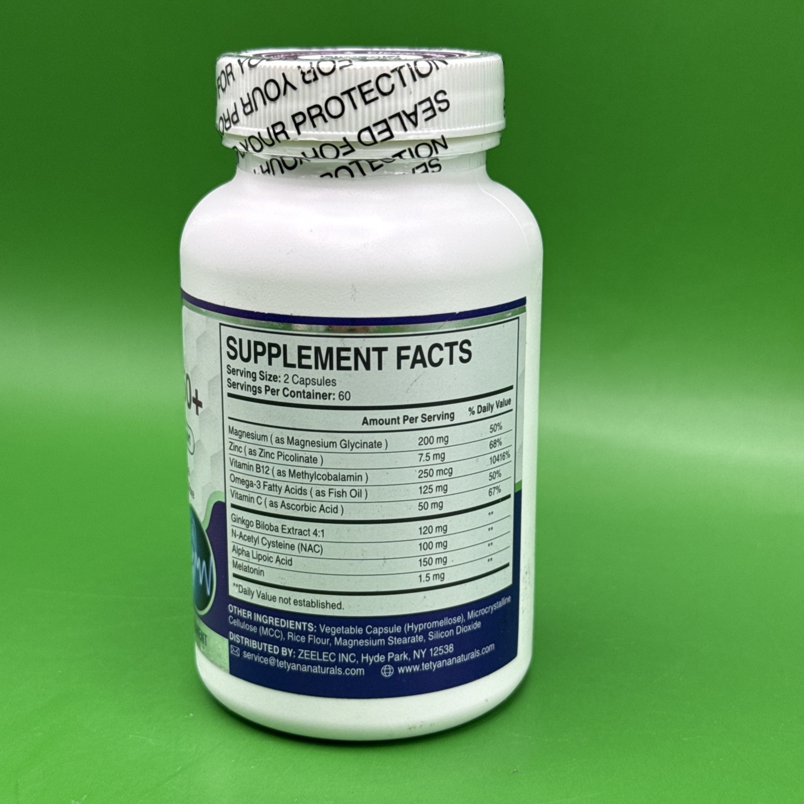 Tetyana Naturals TiniClear 50+ – Advanced Tinnitus Support – 120 caps -Exp 04/27