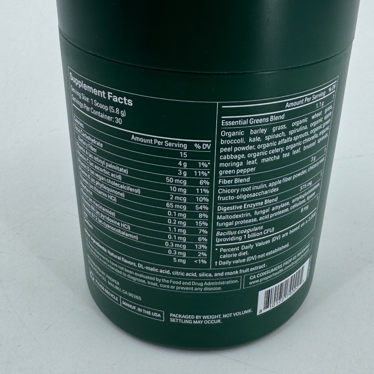 Proper Daily Boost Superfood Powder Green Apple 30 Servings Exp 2027