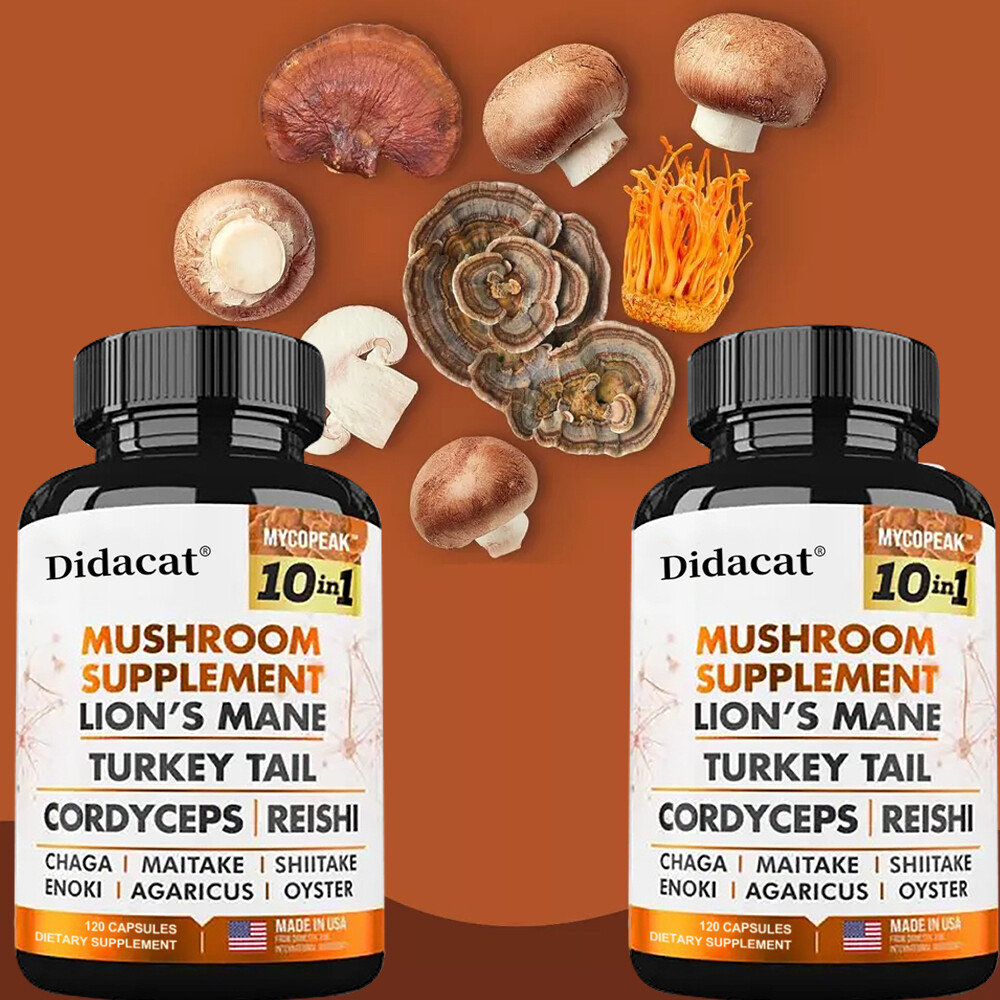 Mushroom Complex 11500mg w/ Lions Mane Turkey Tail Cordyceps Reishi Chaga