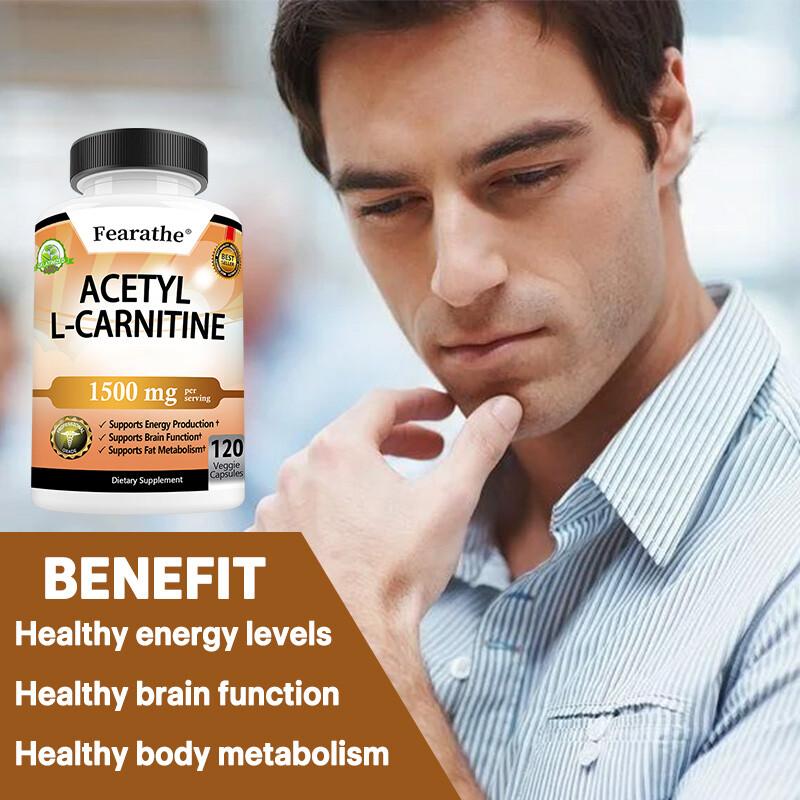 ACETYL L-CARNITINE 1500mg Capsules Nervous System Health Fat Metabolism