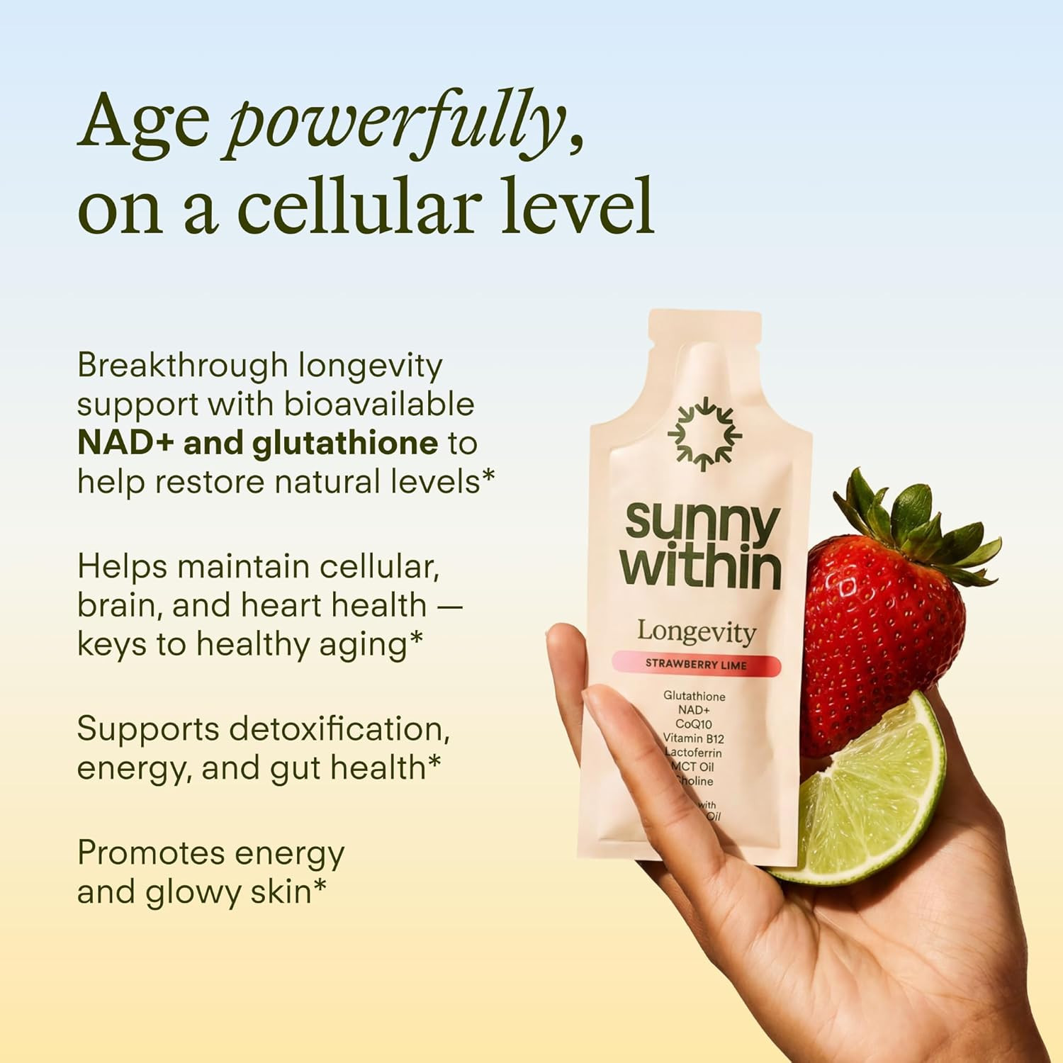 Longevity – Liposomal NAD+ Glutathione Supplement W/Liquid NAD+, Coq10, B12, MCT