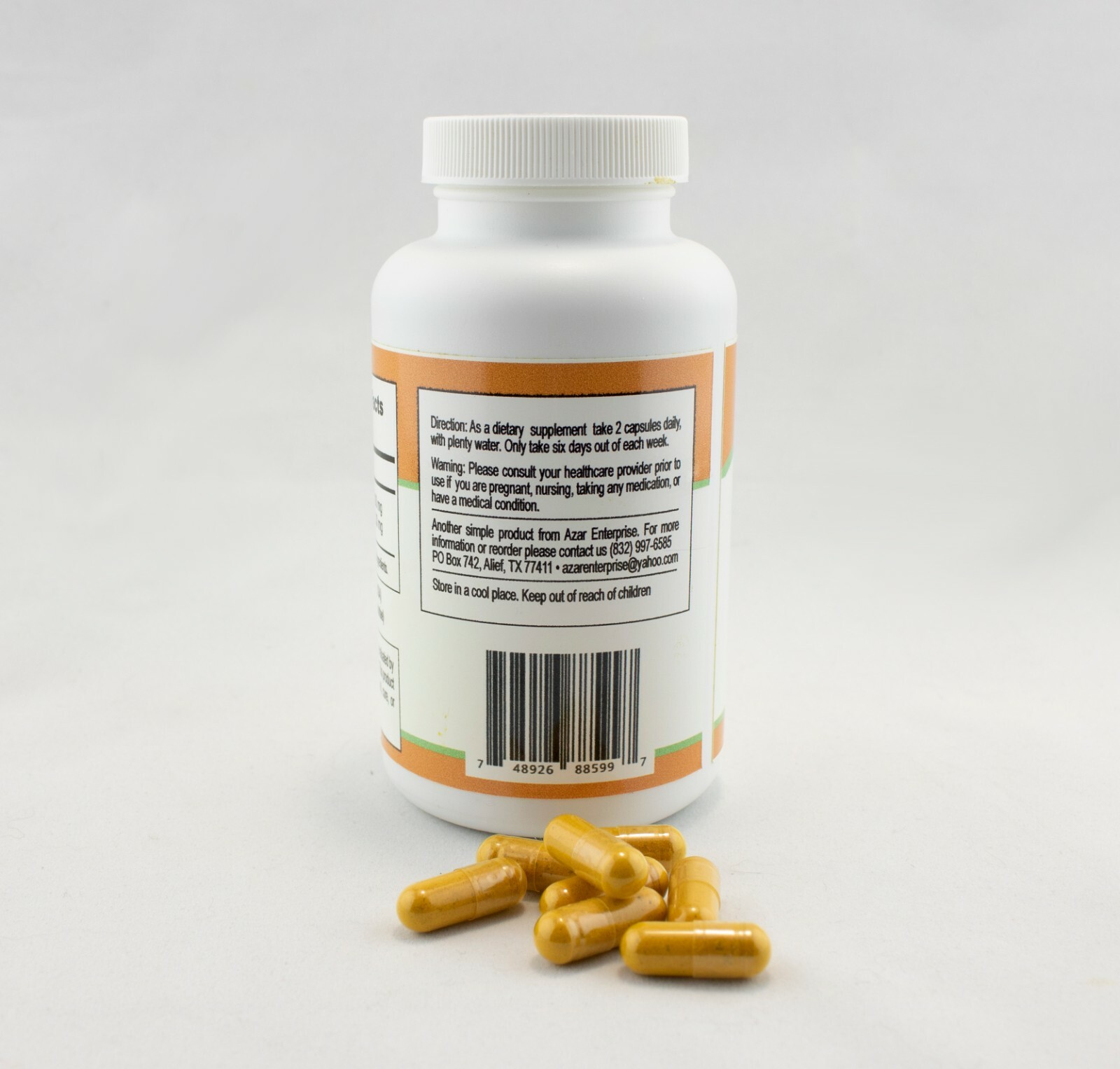 Turmeric curcumin , purest . 1400 mg . 170 capsule. By Azar Enterprise .