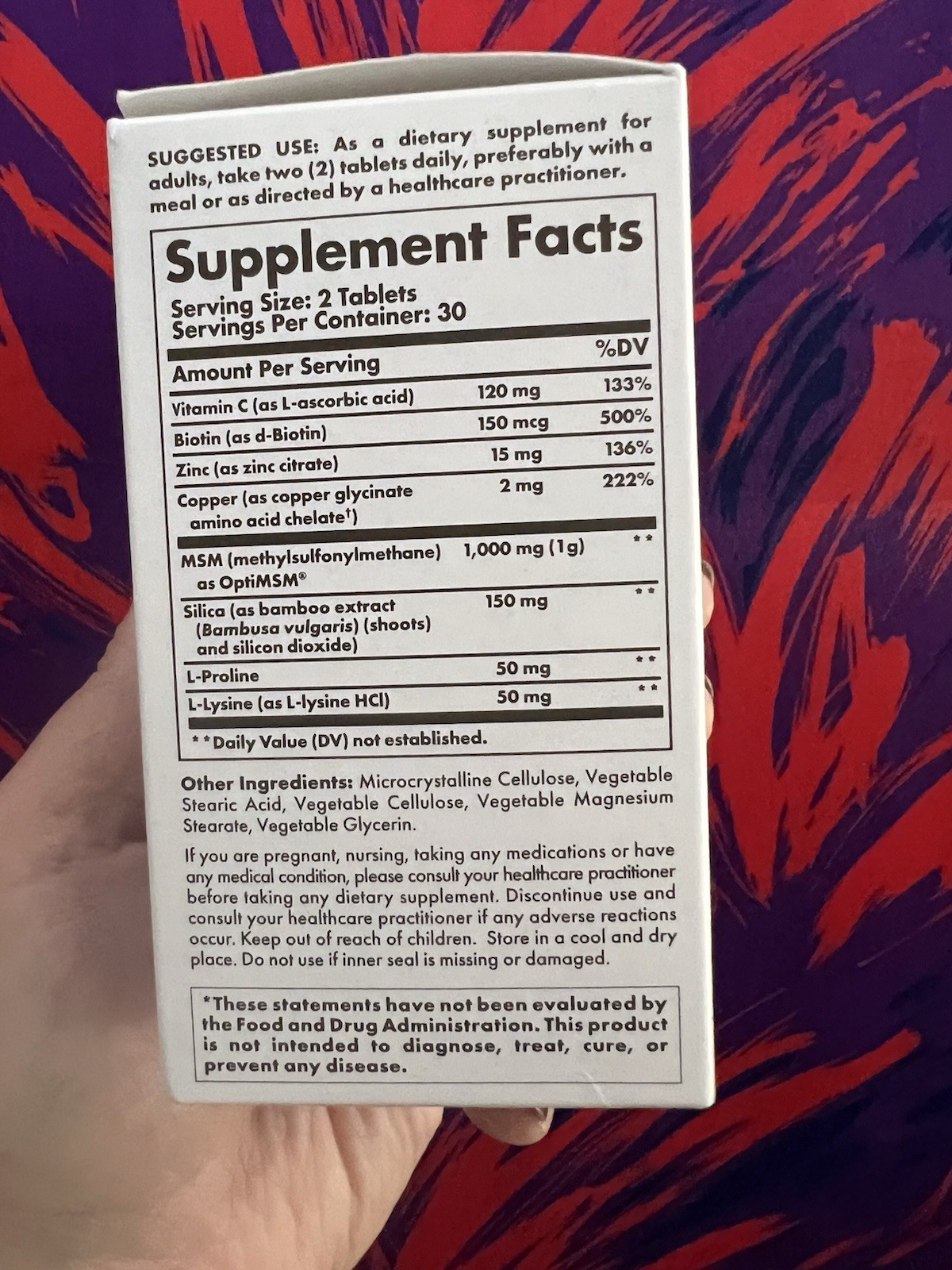 Solgar Skin Nails Hair Biotin 60 Tablets Vegan Gluten-Free Dairy-Free Exp 11/27