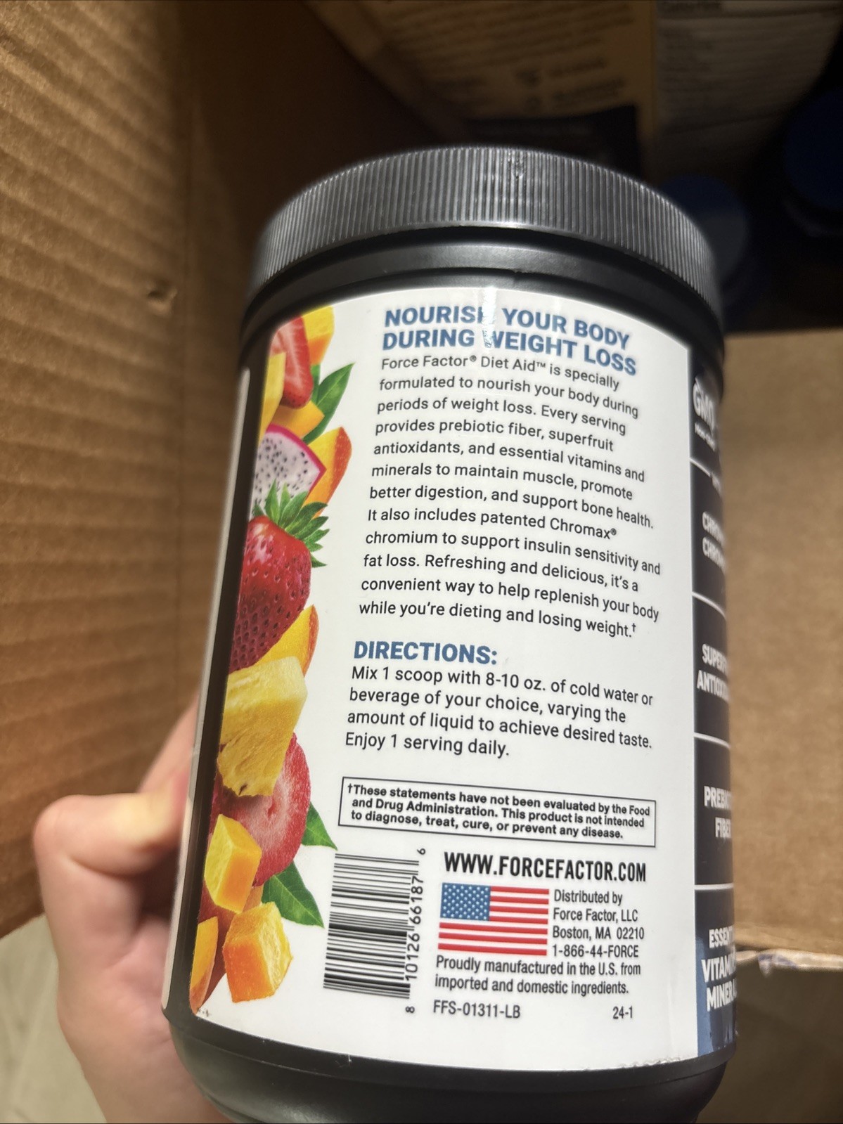 Force Factor DietAid™ Tropical Fruit 16.3 Oz (462 G) – Fat Loss – Exp 11/26