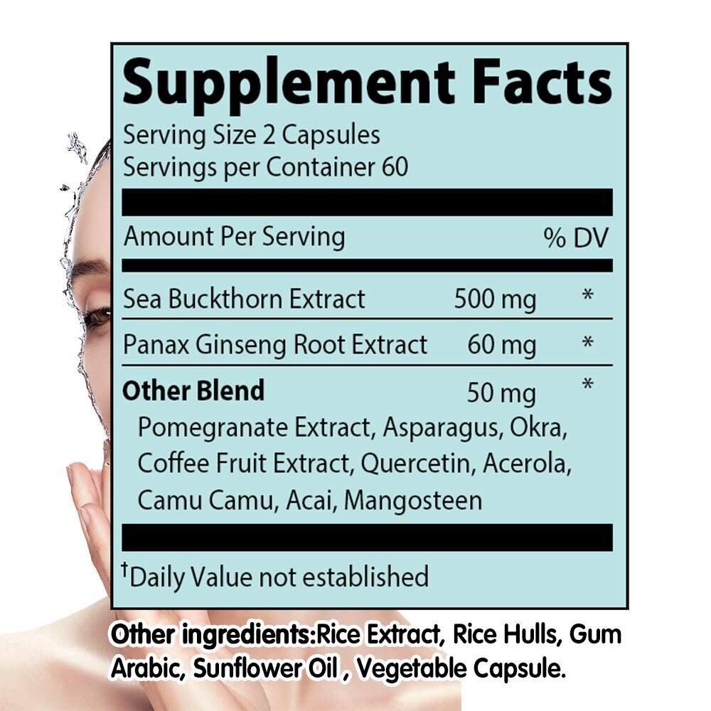 Organic Sea Buckthorn Extract 500mg – Weight Loss, Anti-Aging, Skin Health