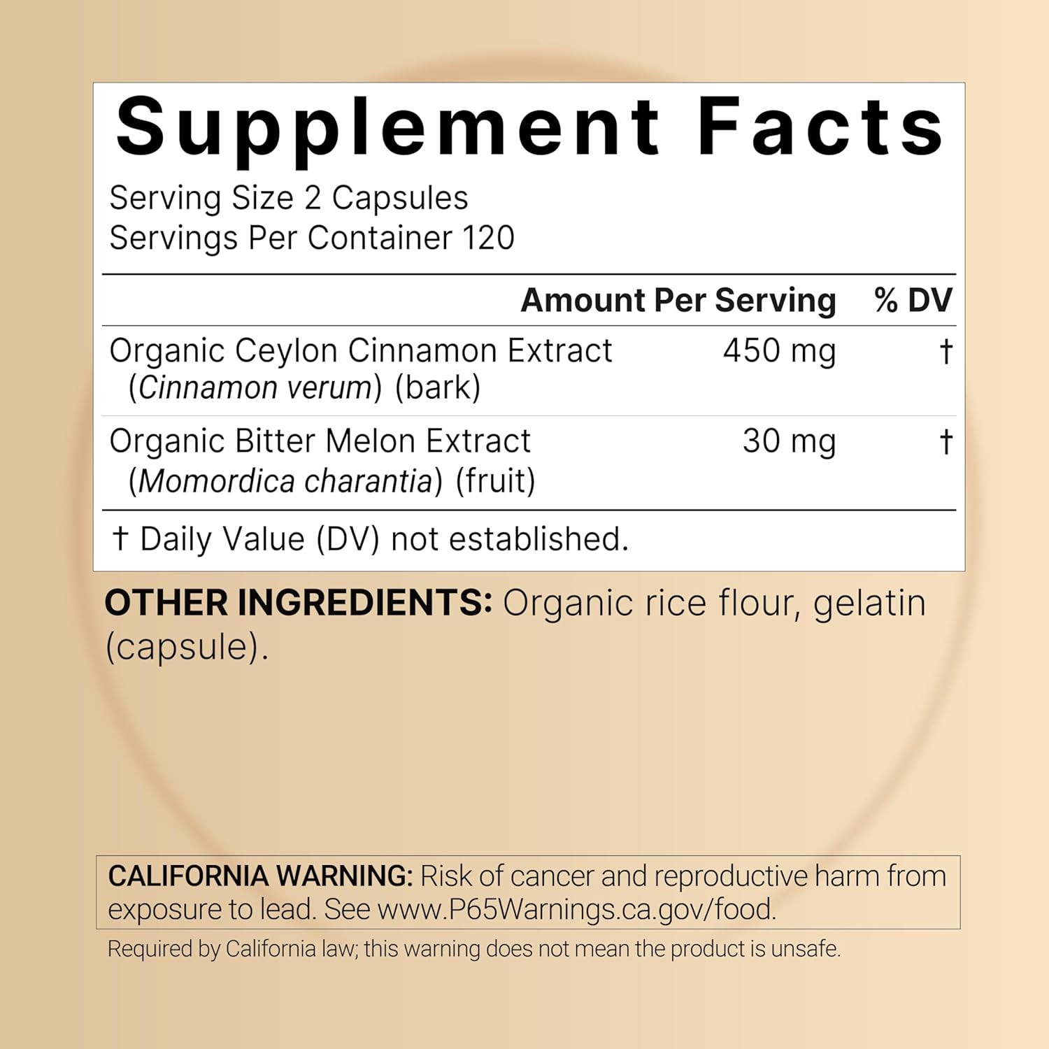2 Pack Ceylon Cinnamon with Bitter Melon, 240 Capsules | Made with Organic Sr…