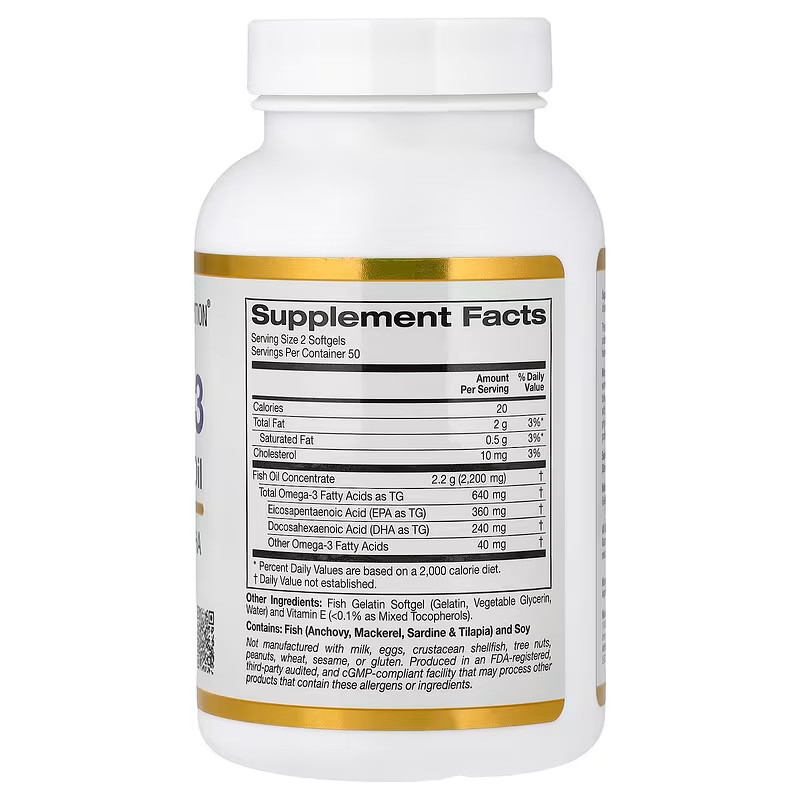 California Gold Nutrition Omega-3 Premium Fish Oil New, Sealed, Exp. 12/2028