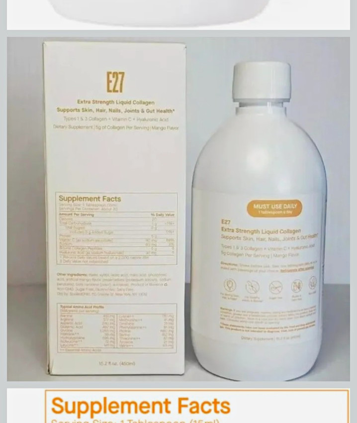 SpoiledChild E27 Extra Strength Liquid Collagen, Mango, 15.2 fl oz w/ Vit C