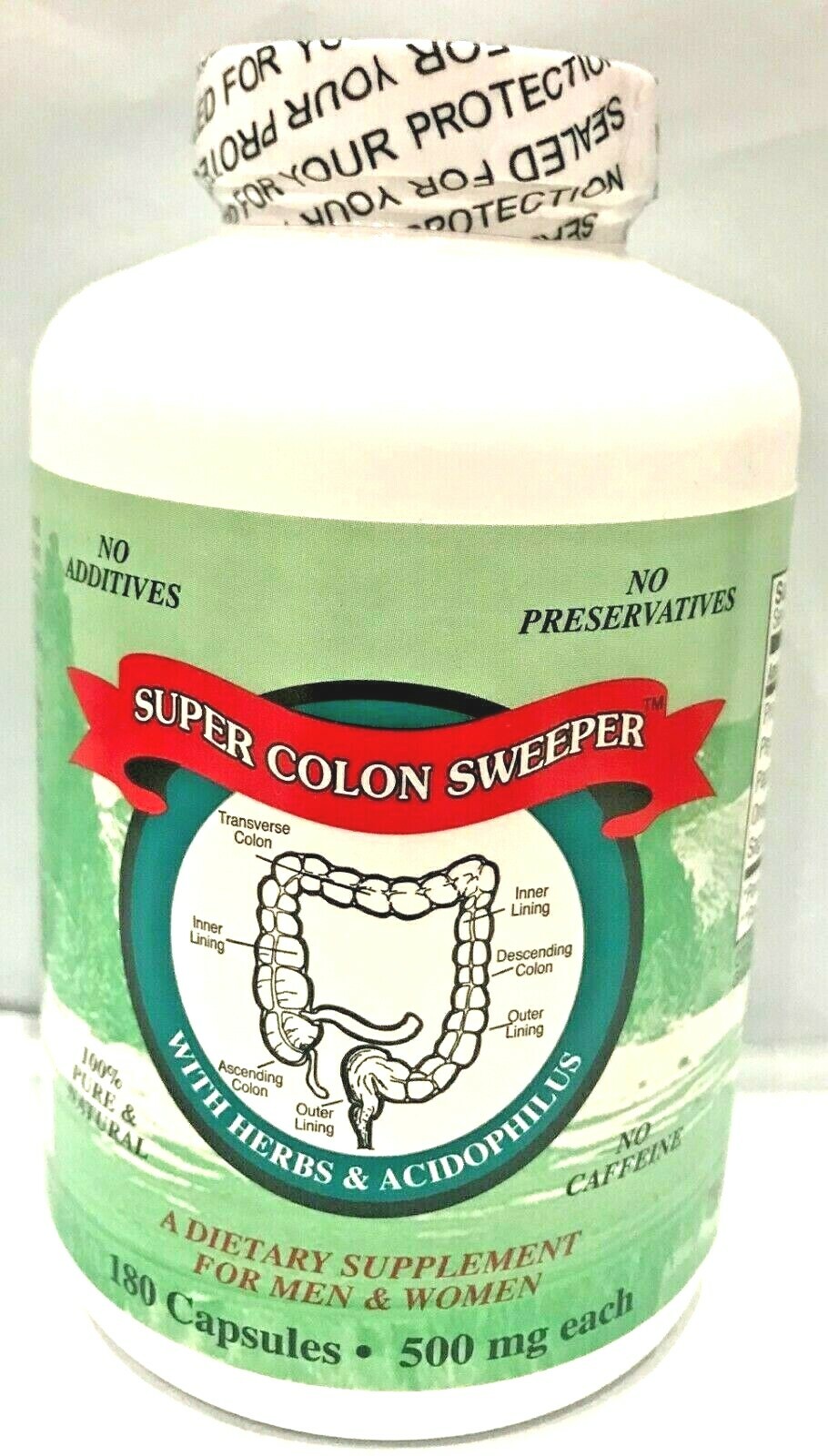 100% Natural SUPER COLON SWEEPER Cleanser Dietary Supplement 180 Capsules/box