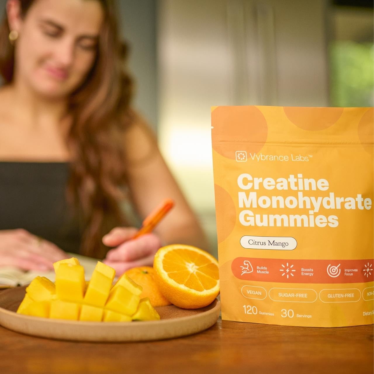 VYBRANCE LABS 3-in-1 Creatine Monohydrate Gummies | 5g Creatine + Taurine + Vita