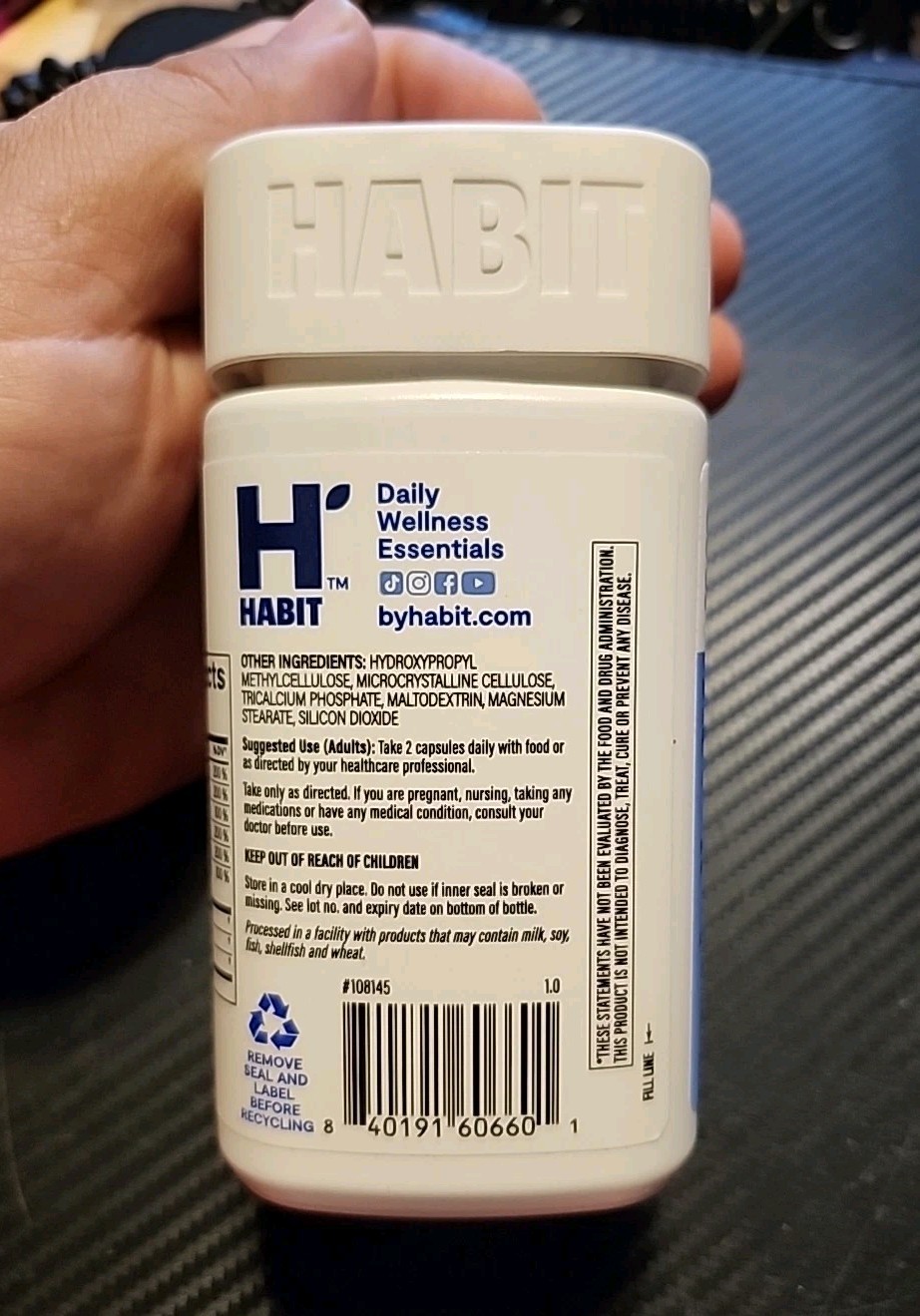 Habit Stress Relief Supplement 60 Support Relaxation Capsules 08/2026