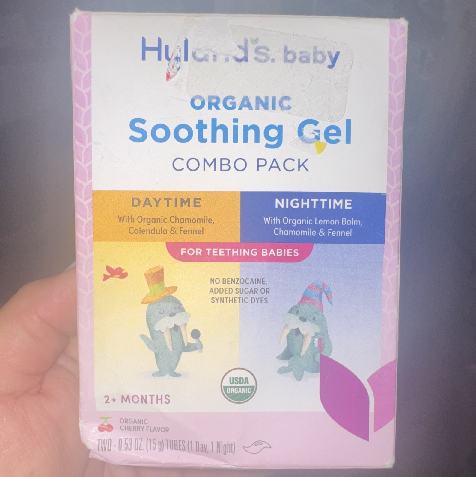Hyland’s Organic Baby Teething Soothing Gel Combo Pack Day/Night Cherry 0.53oz