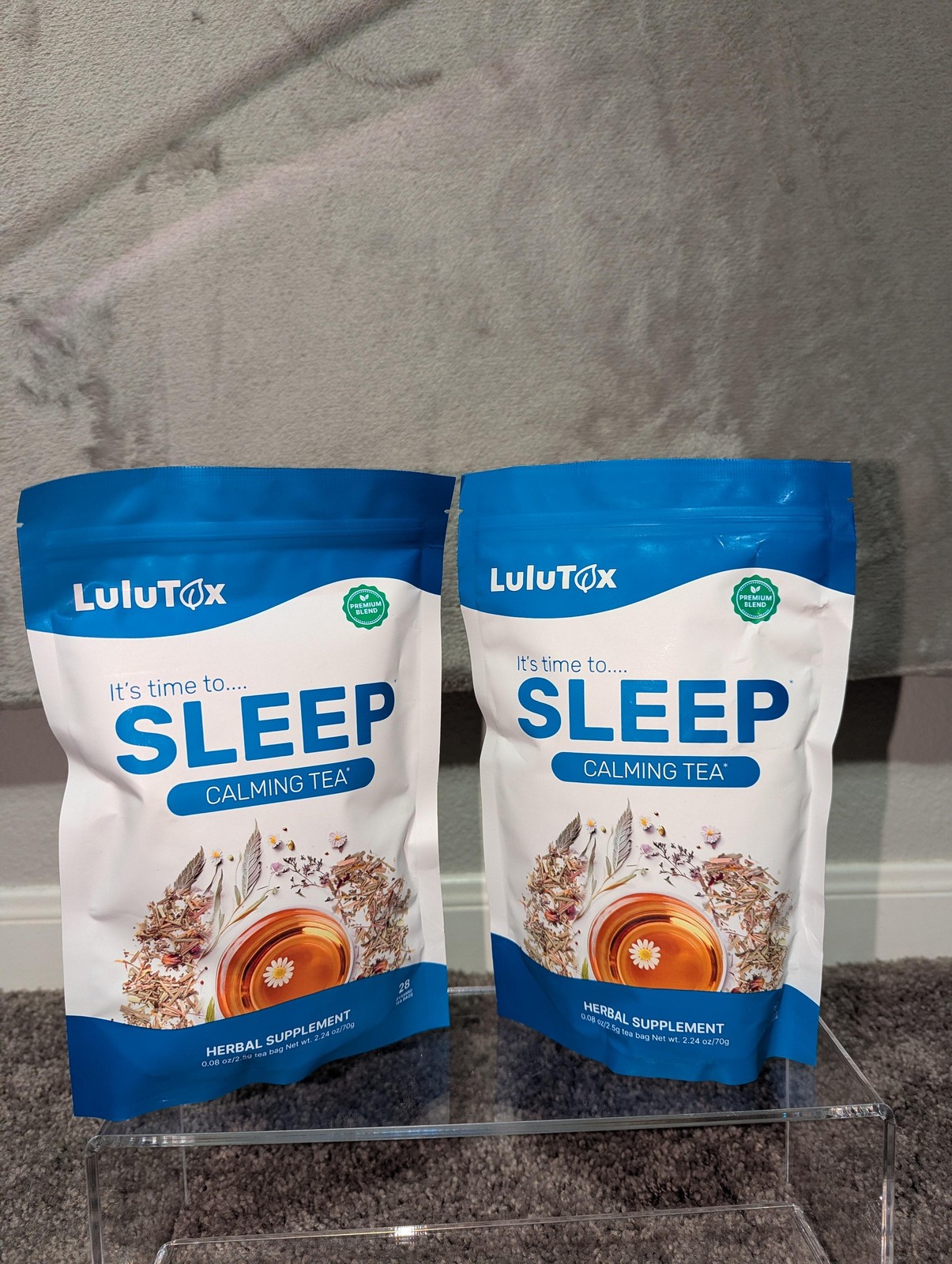 LuluTox Sleep Calming Tea Herbal Supplement 28 Bags Vegan Gluten-Free Tea 2pk