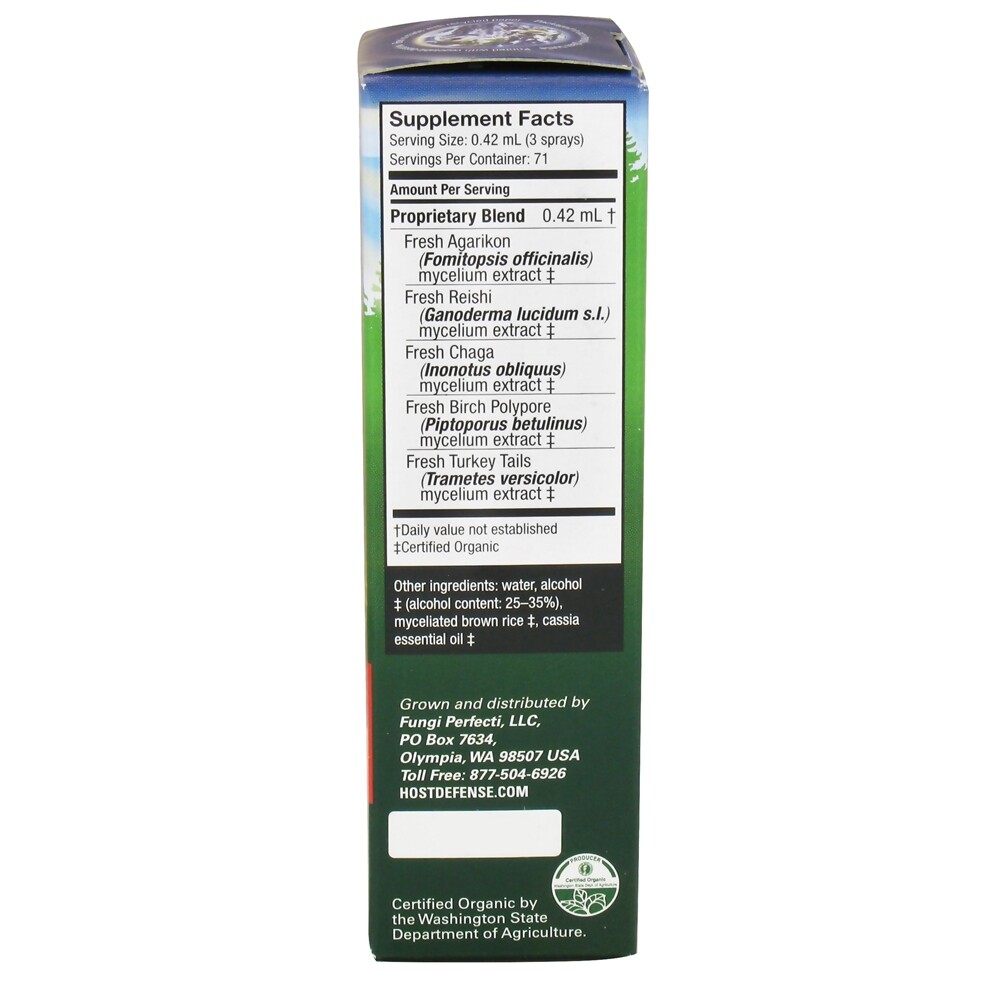Fungi Perfecti Host Defense MycoShield Immune Support Spray Cinnamon, 1 Ounces
