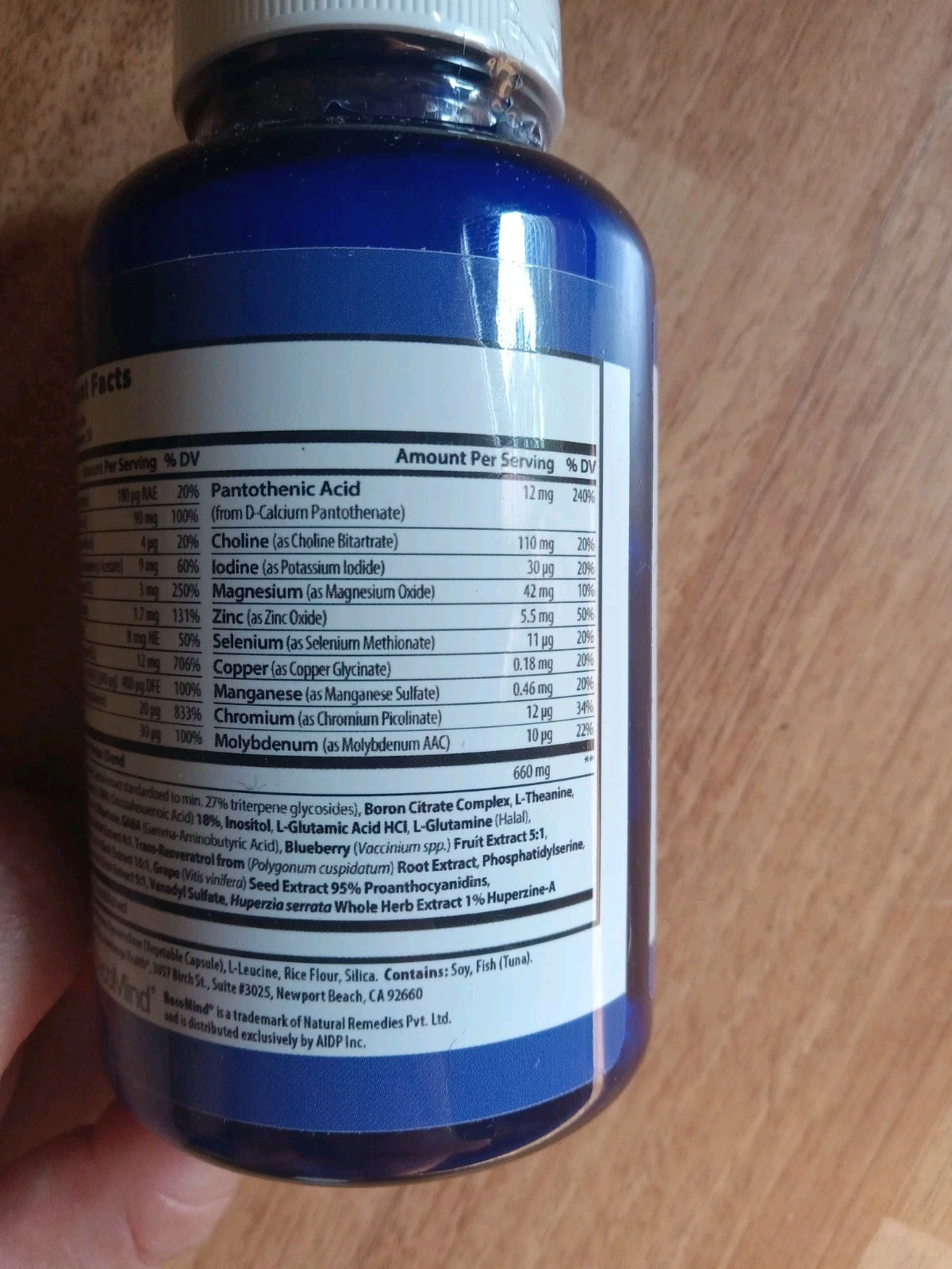 Brain Memory Supplements Retention Recall Focus Capsules 30-Day Supply Vitamins