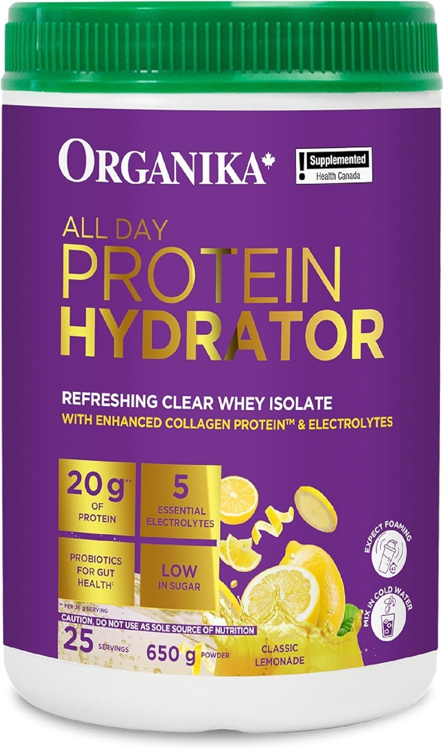 Organika Protein Hydrator Lemonade Flavor Clear Whey Isolate Collagen 650g NEW
