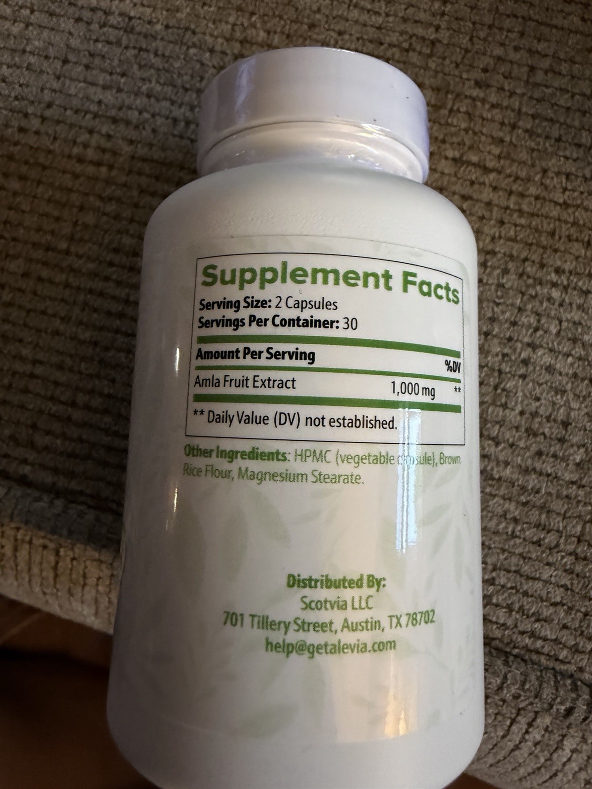 Alevia AMLA Amla Fruit Extract 1000mg 60 Capsules Vegetarian