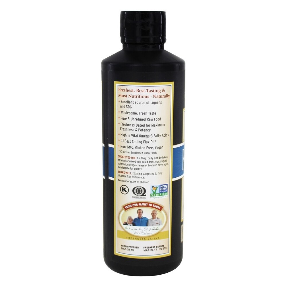 Barlean’s Lignan Flax Oil 100% Organic, 16 Ounces
