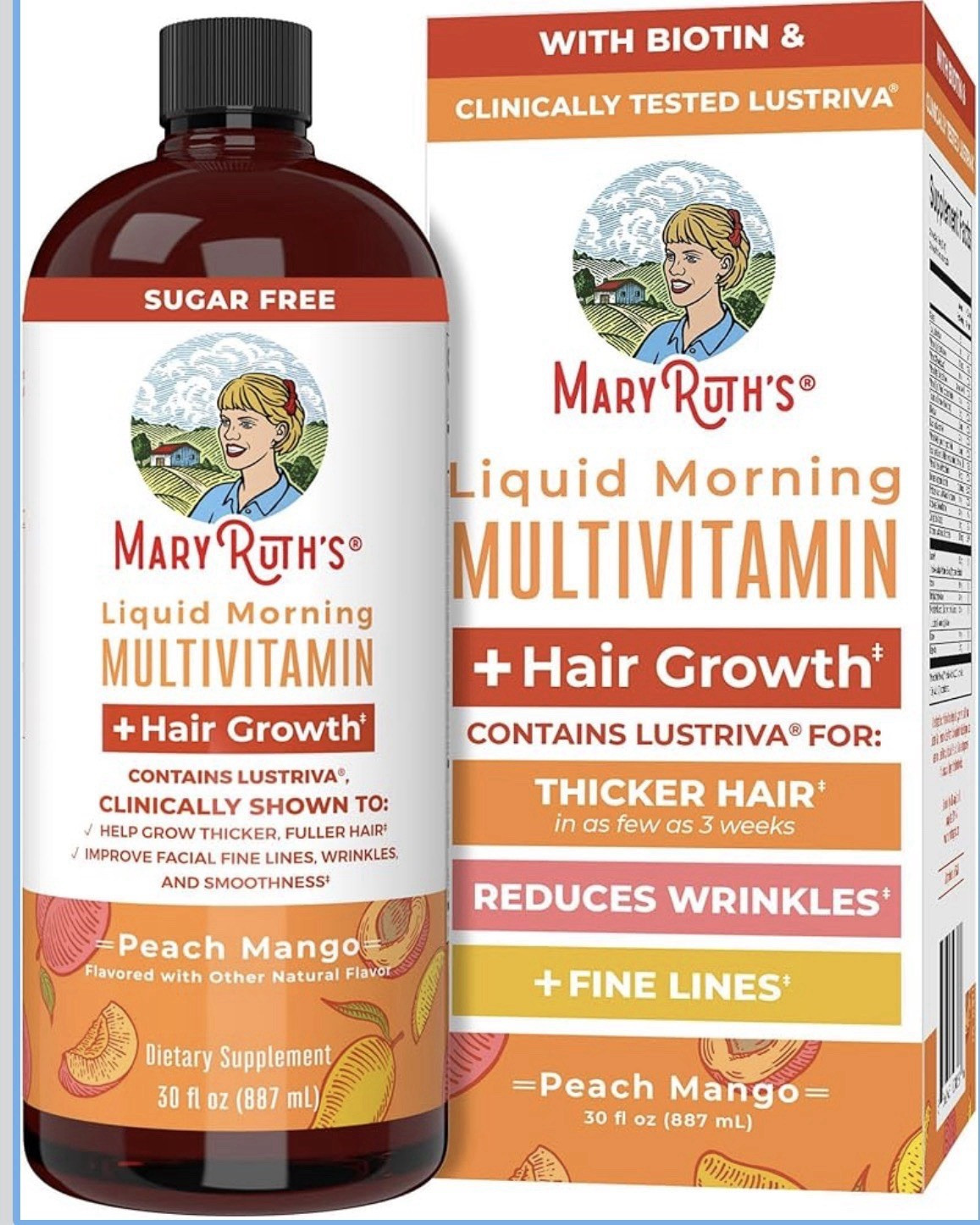 MaryRuth’s Liquid Morning Multivitamin + Hair Growth Sugar Free 30 fl oz