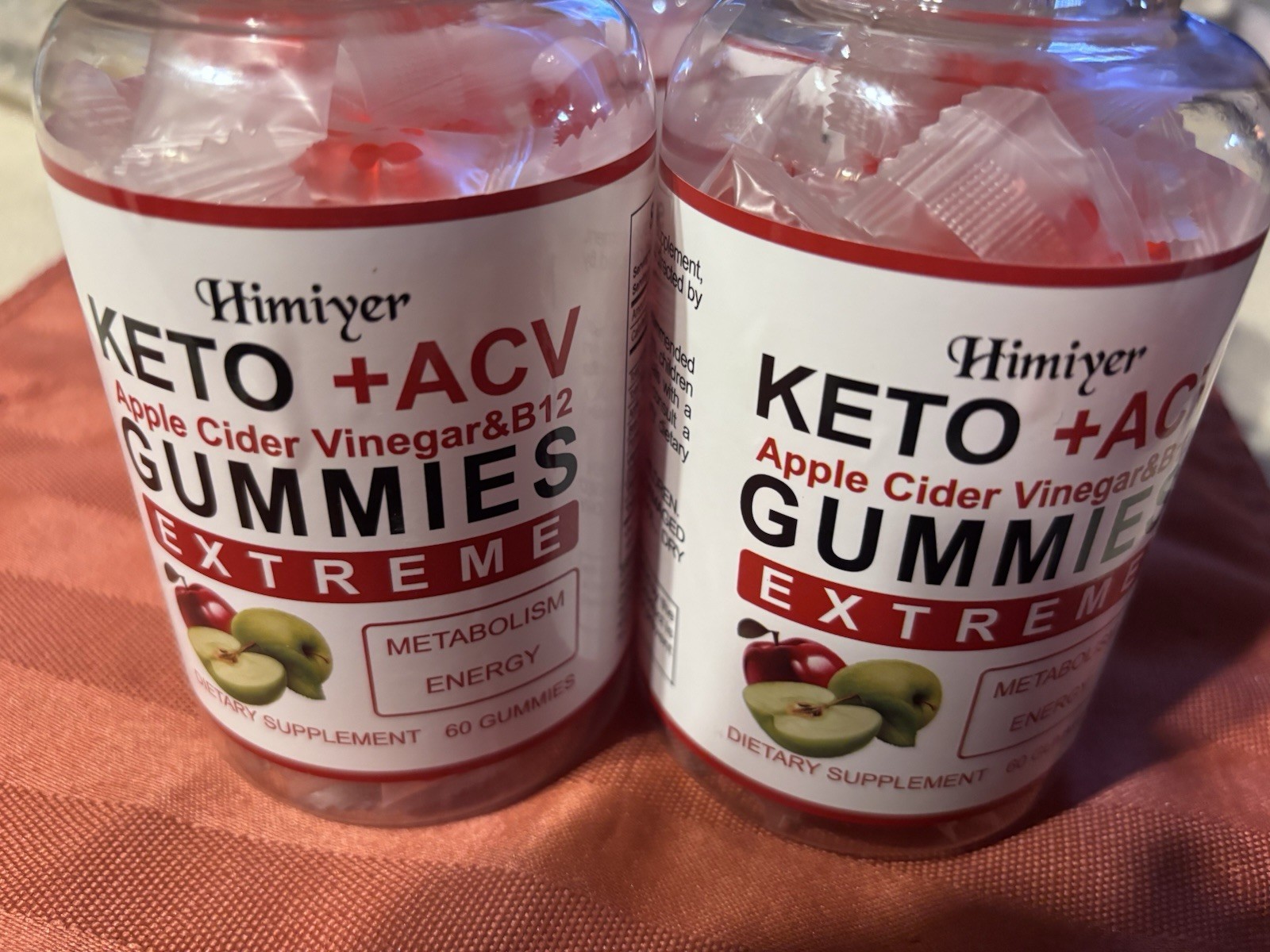 Lot of (4)- Keto + ACV Apple Cider Vinegar B12 Gummies Extreme 60 ct Exp. 04/27