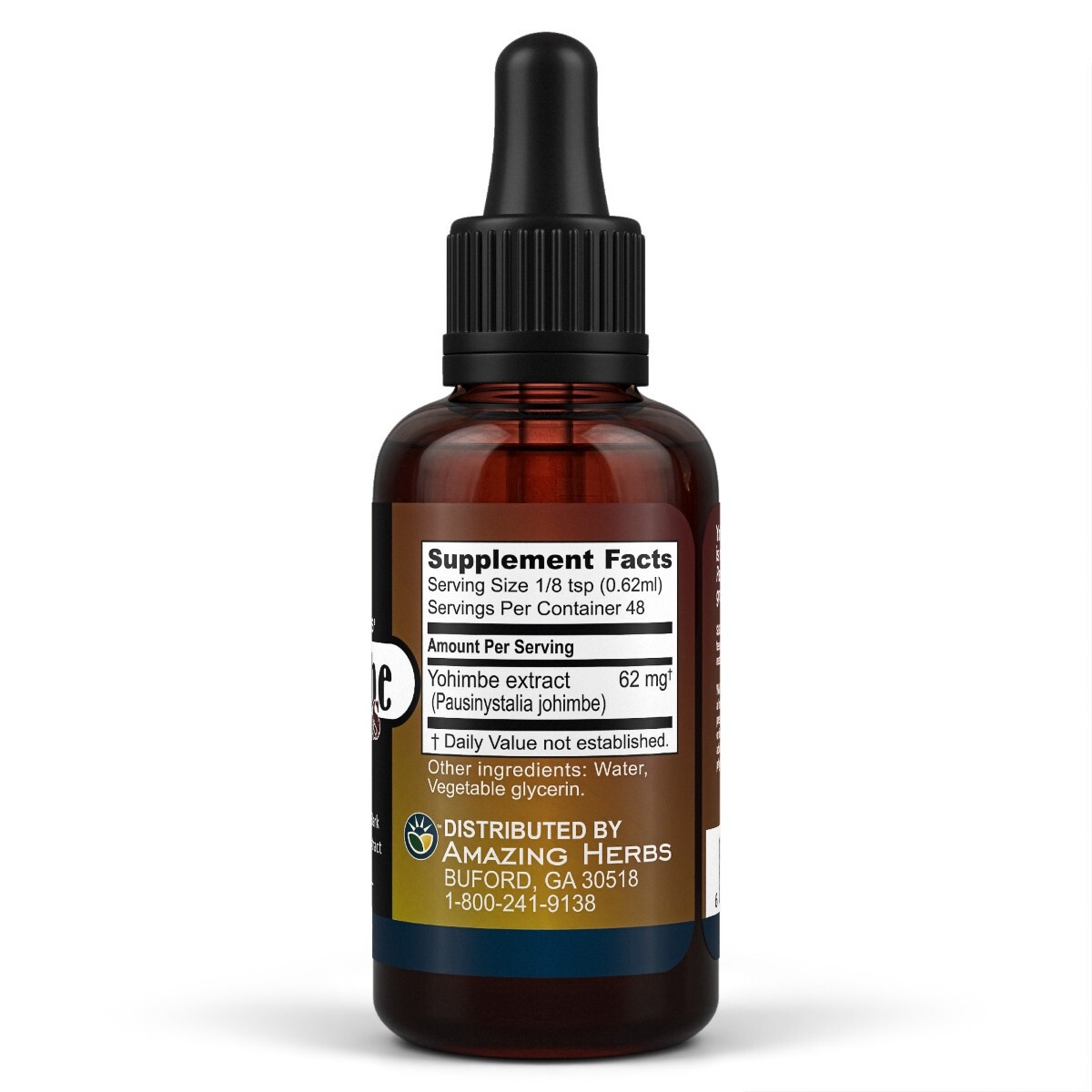Amazing Herbs Yohimbe Express Liquid Extract Supplement 1.0 fluid ounce