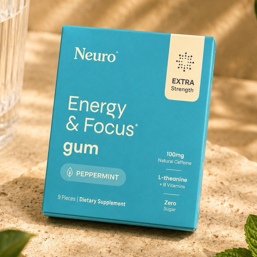 Neuro Extra Strength Energy & Focus Gum Peppermint Sugar-Free 9ct 100mg