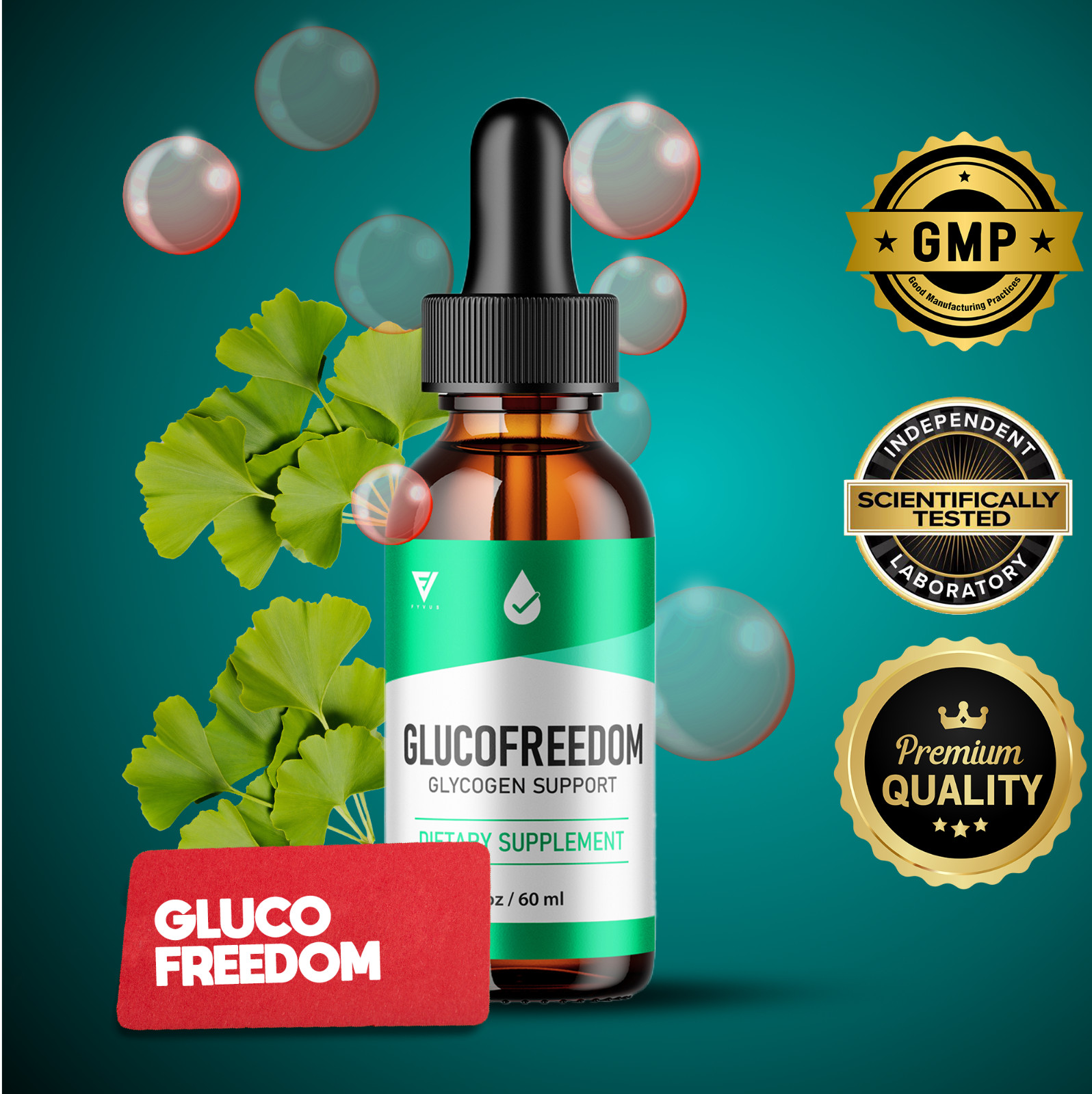 (5 Pack) Gluco Freedom Blood Support Supplement GlucoFreedom Drops (10oz)