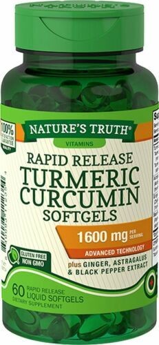 Nature’s Truth Turmeric Curcumin with Ginger 1600mg Rapid Release Softgels 60 Ct