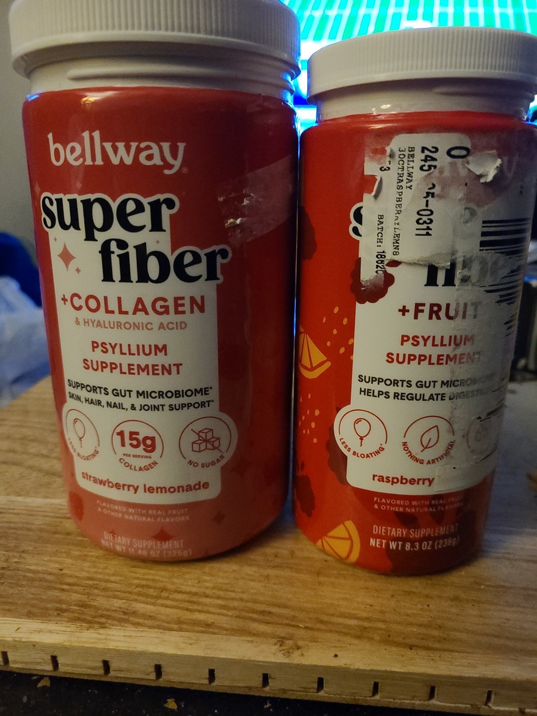 ✅️2 Lot Bellway Superfiber +Collagen +Fruit Strawberry Lemonade & Raspberry