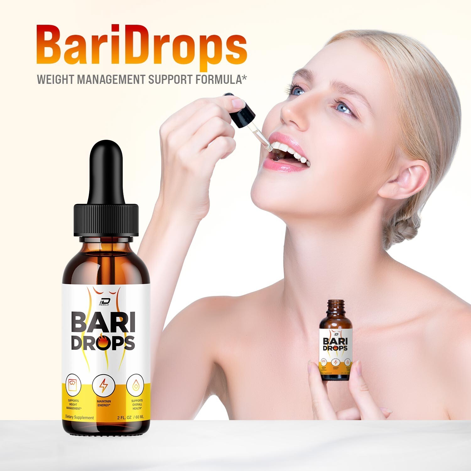 (5 Pack) Bari Drops Liquid Supplement-Natural Formula for Active Fitness Goals