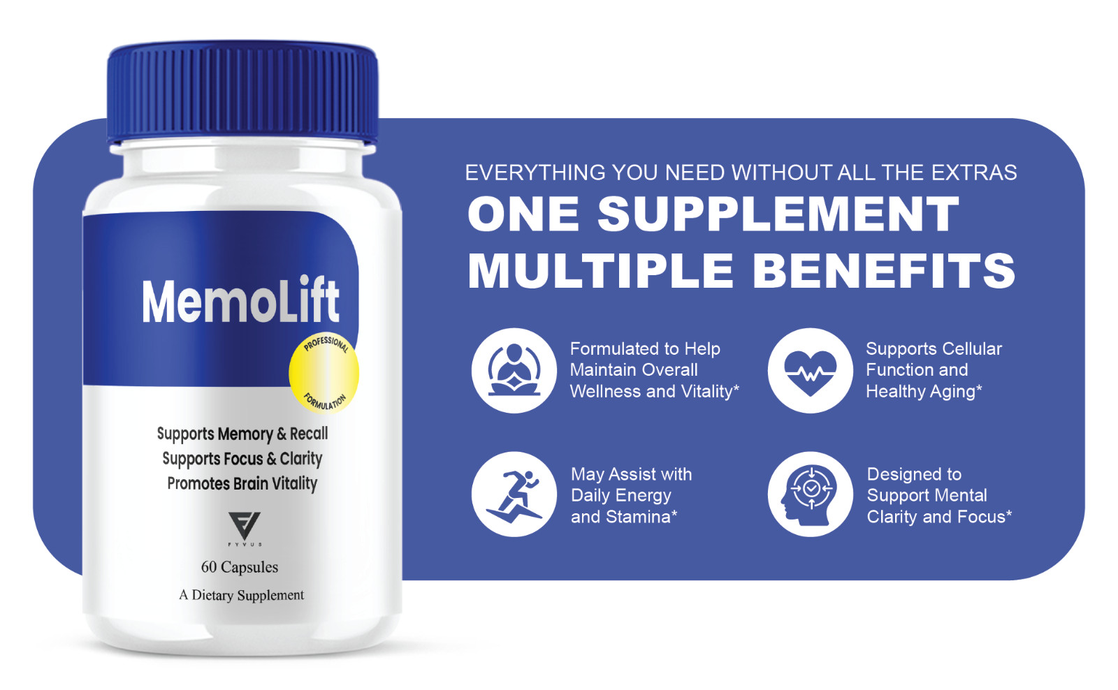 (3 Pack) MemoLift Brain Health Supplement, Memo Lift Support (180 Capsules)