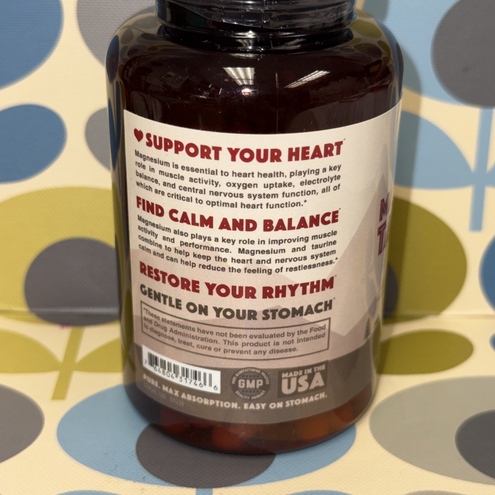 Rhythm Magnesium Taurate 750mg (150mg Elemental Magnesium) – 120 Vegetarian Caps