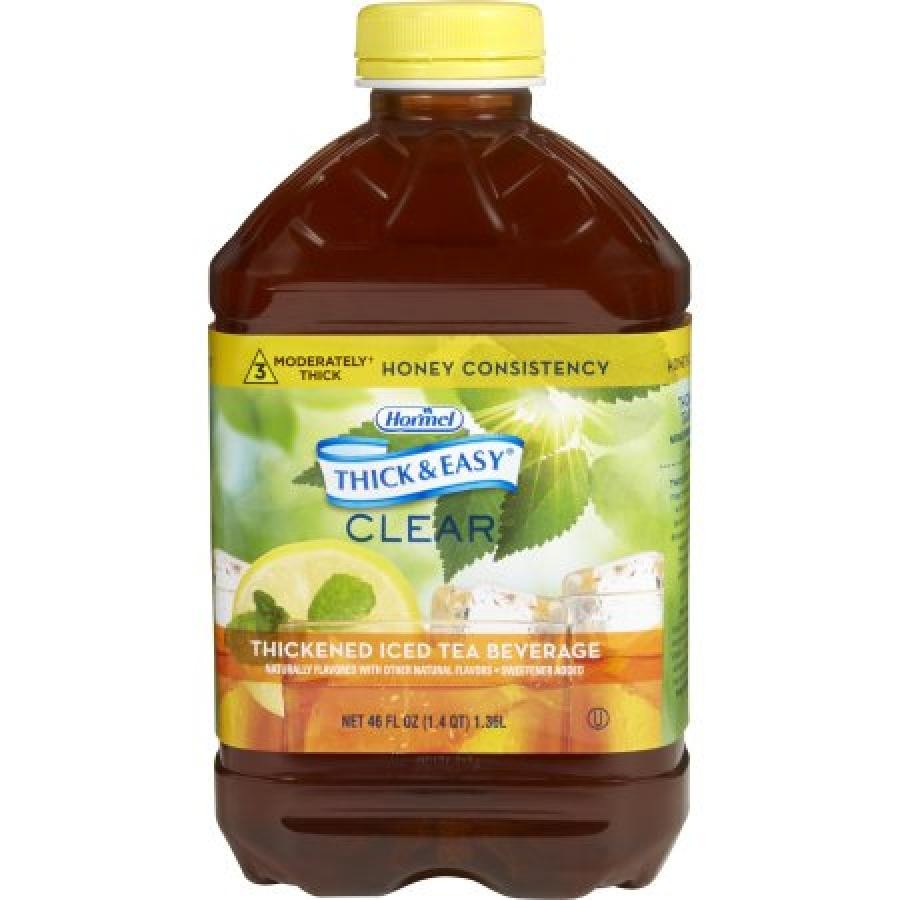 Hormel Thick & Easy Thickened Drink, Honey Consist, Lemon Iced Tea 46oz, 6 Count