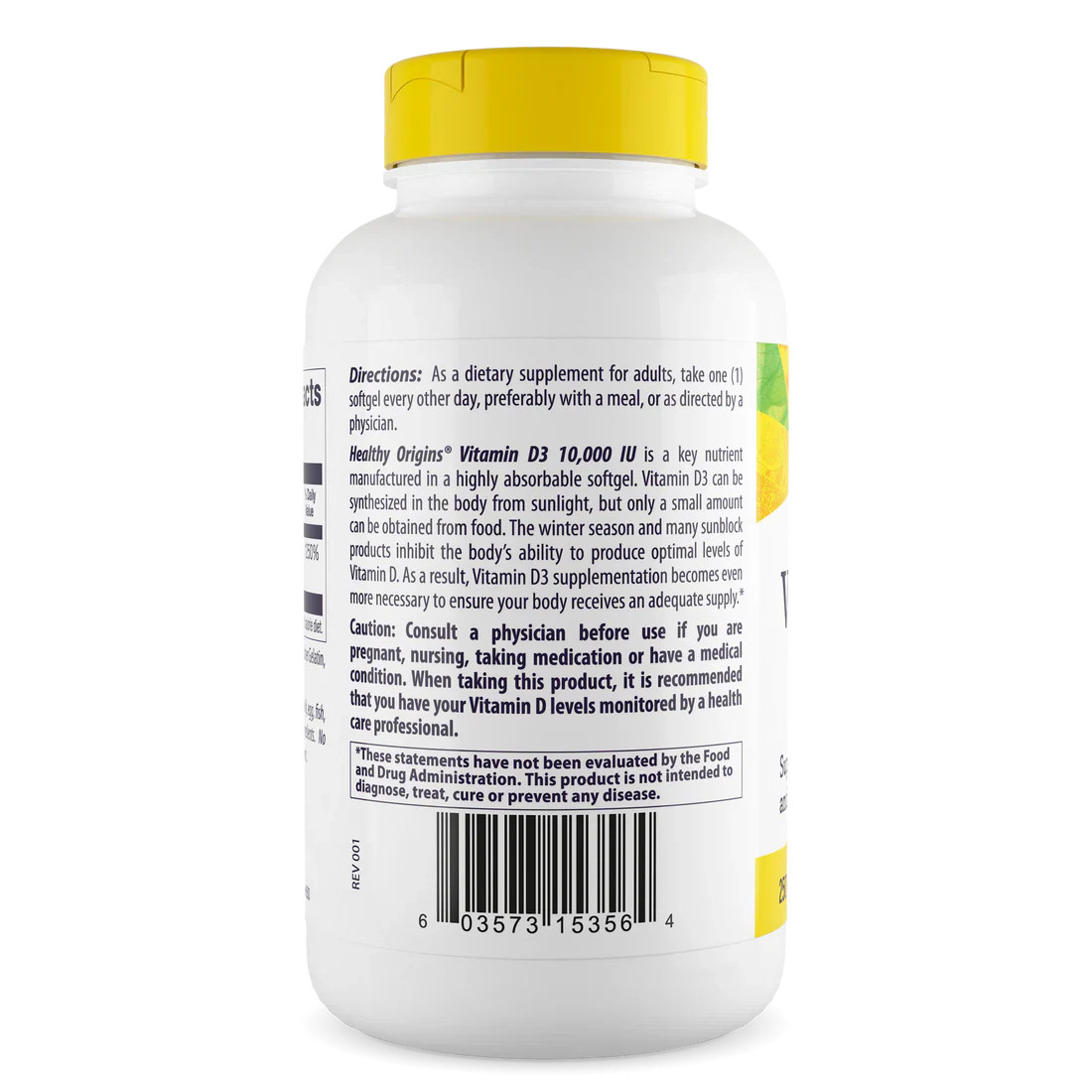 Healthy Origins Vitamin D3 10,000 IU (250 mcg) | 360 Softgels
