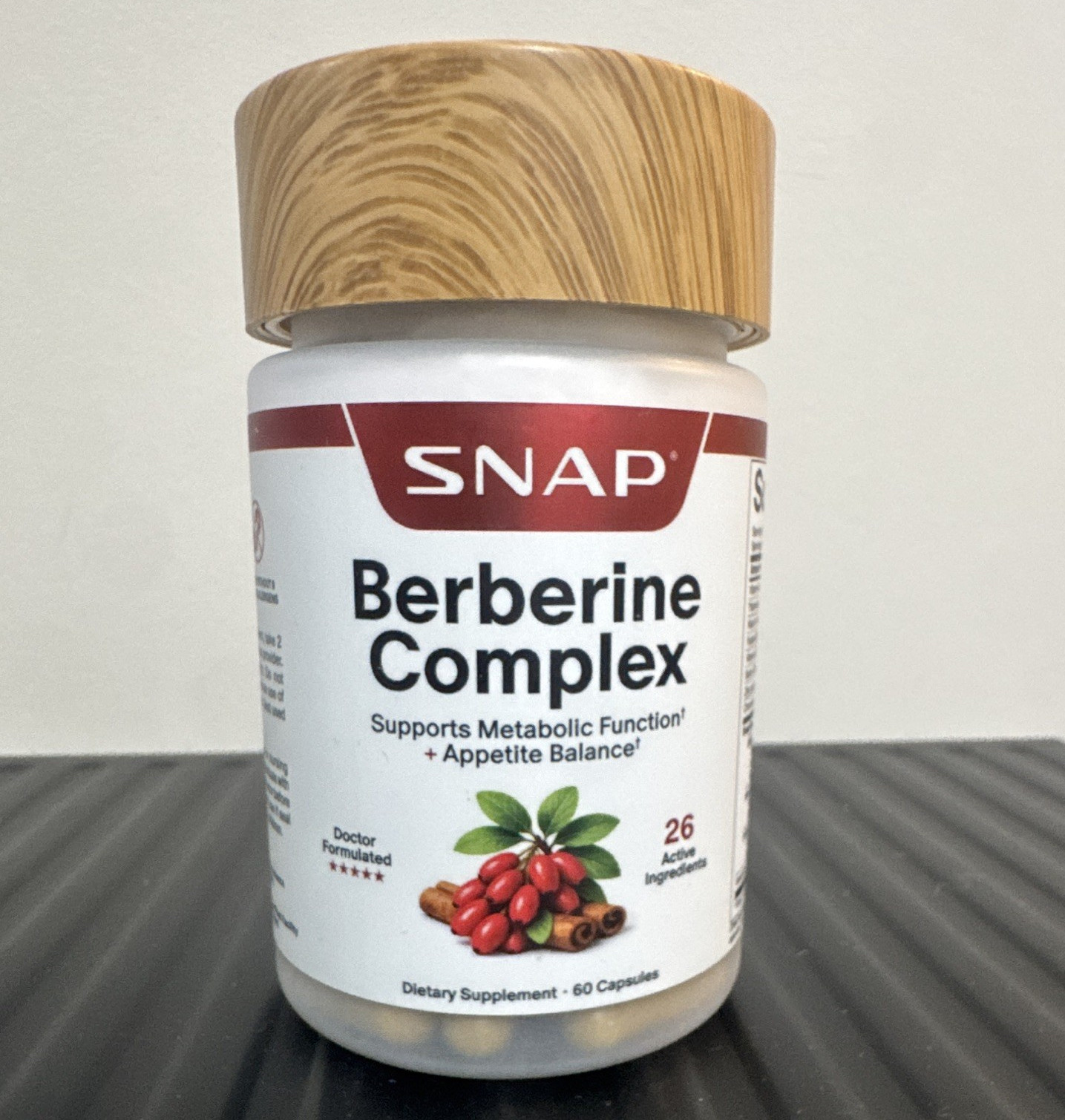 SNAP Berberine Complex w/ Cinnamon 60 Capsules Vegan Gluten-Free Exp 03/2029