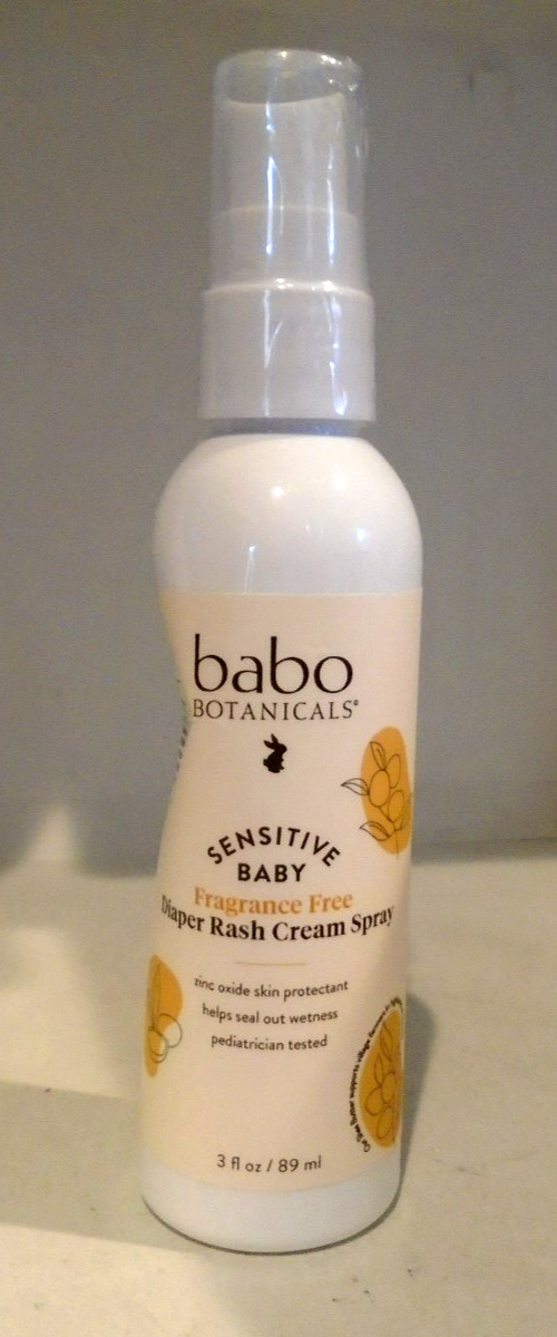 Babo Botanicals Sensitive Baby Diaper Rash Cream Spray Fragrance Free 3 Oz 2028