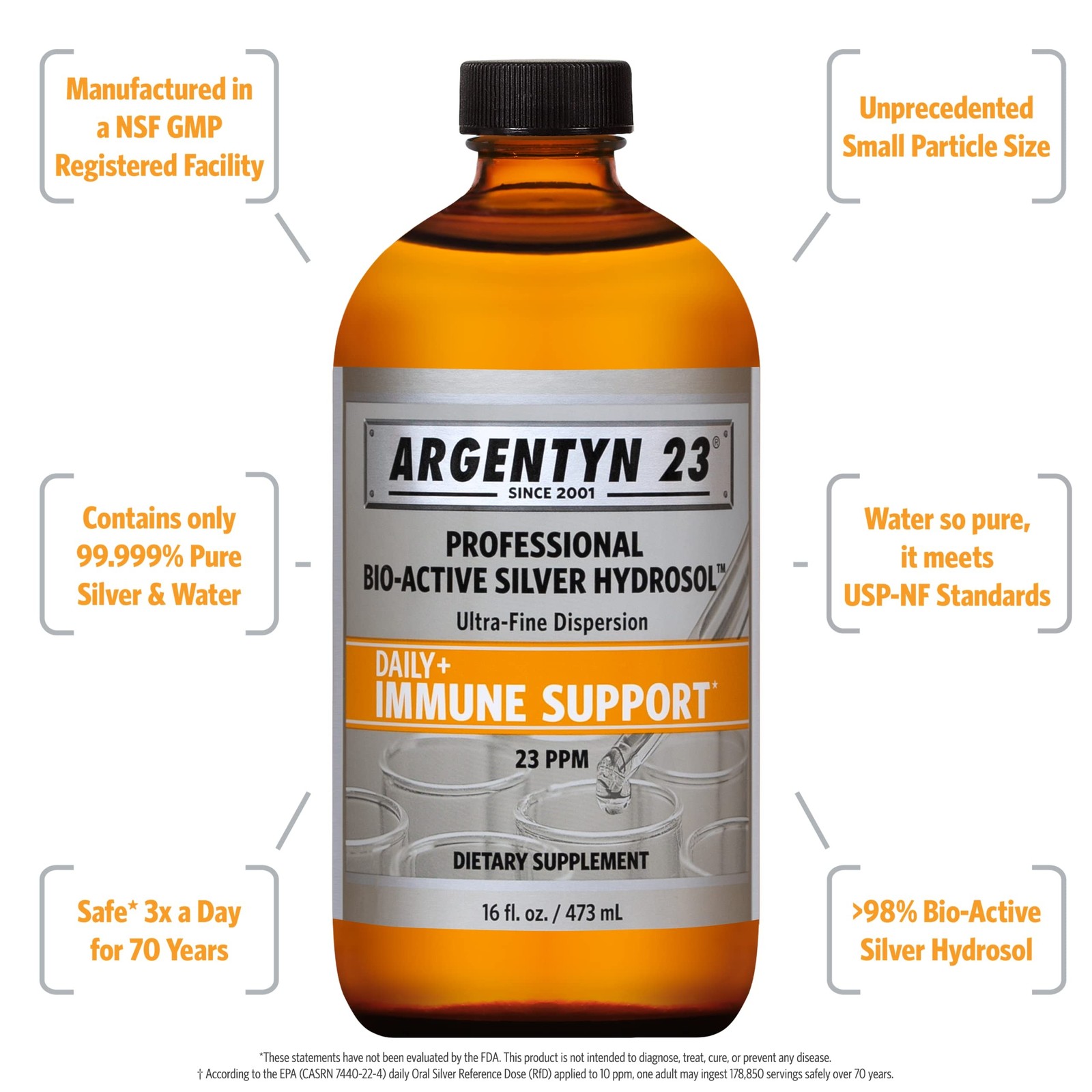 Natural-Immunogenics Corp. – Argentyn 23 16oz 473ml 16 Fl Oz (Pack of 1)