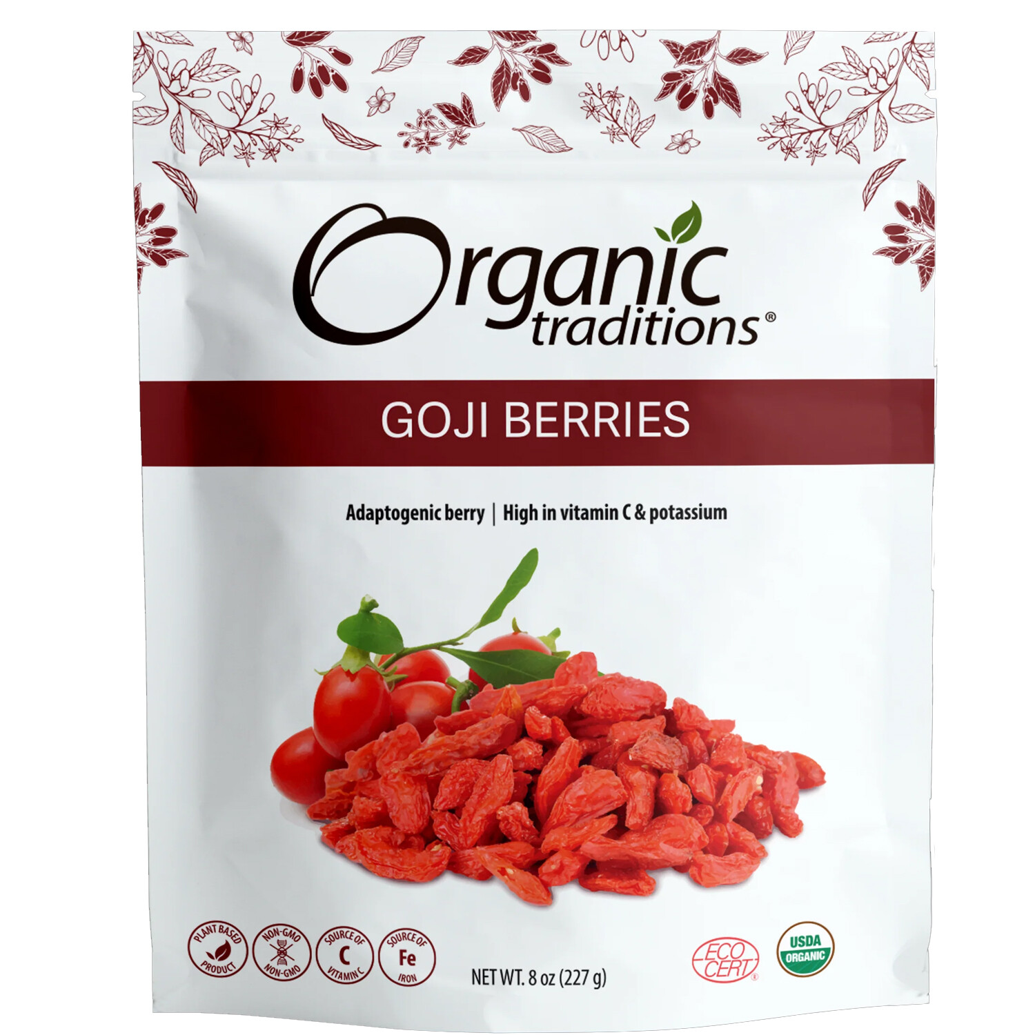 Organic Traditions Goji Berries, 8 Ounces