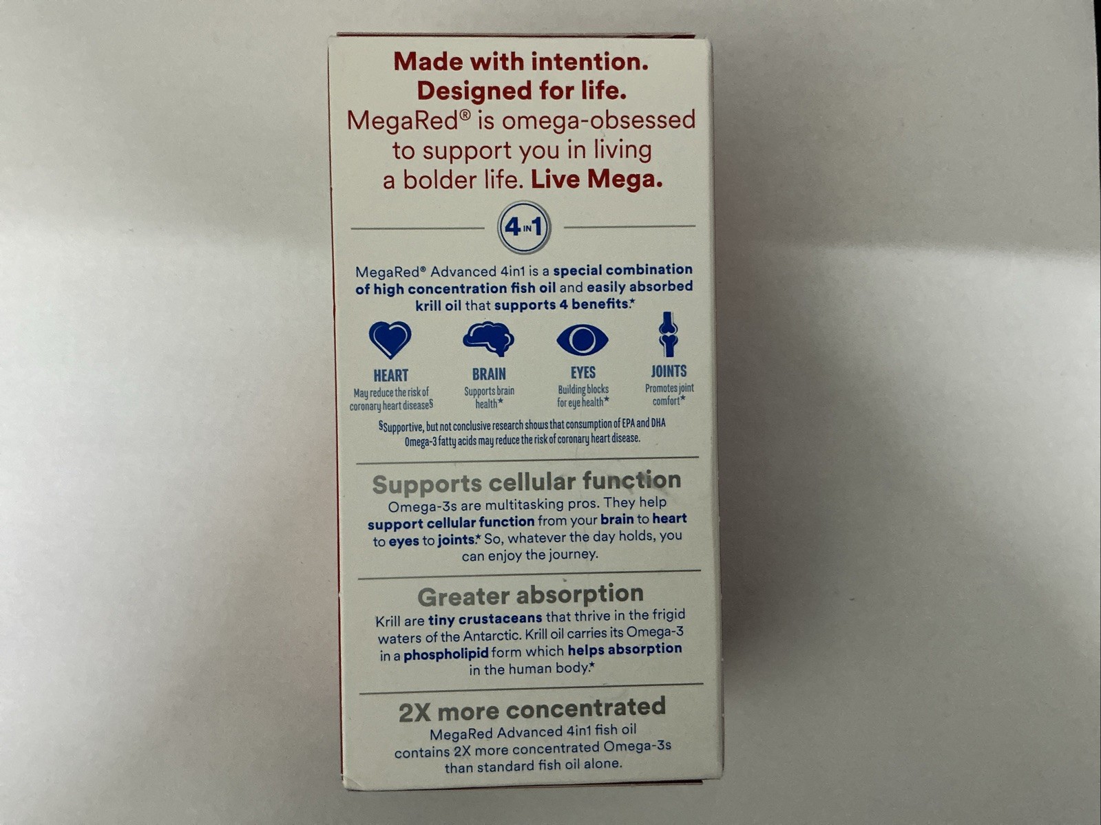 MegaRed Advanced Absorption Omega 3 Fish Oil 500mg 25 Softgels New.EXP 07/2026