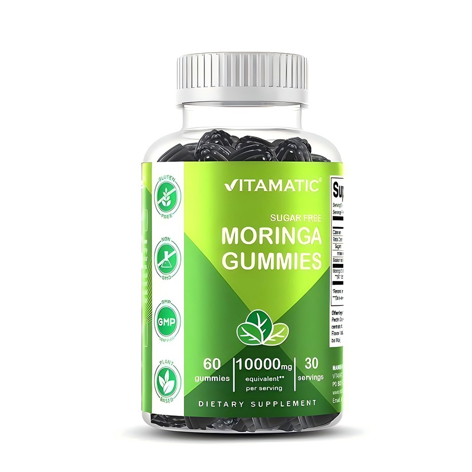 Vitamatic Moringa Gummie–Sugar-Free Botanical Extract–Green Superfood Supplement