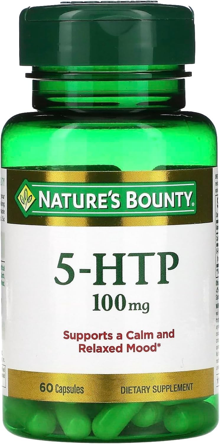 Relaxed Mood & Wellness – Nature’s Bounty 5-HTP 100mg Supplement, 60 Capsules