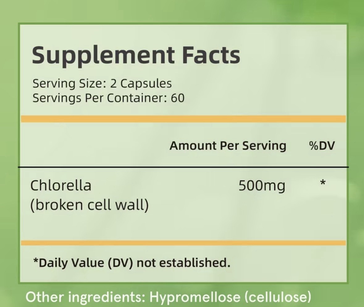 AIRBOY Chlorella 500mg 120 Capsules Antioxidant Dietary Supplement