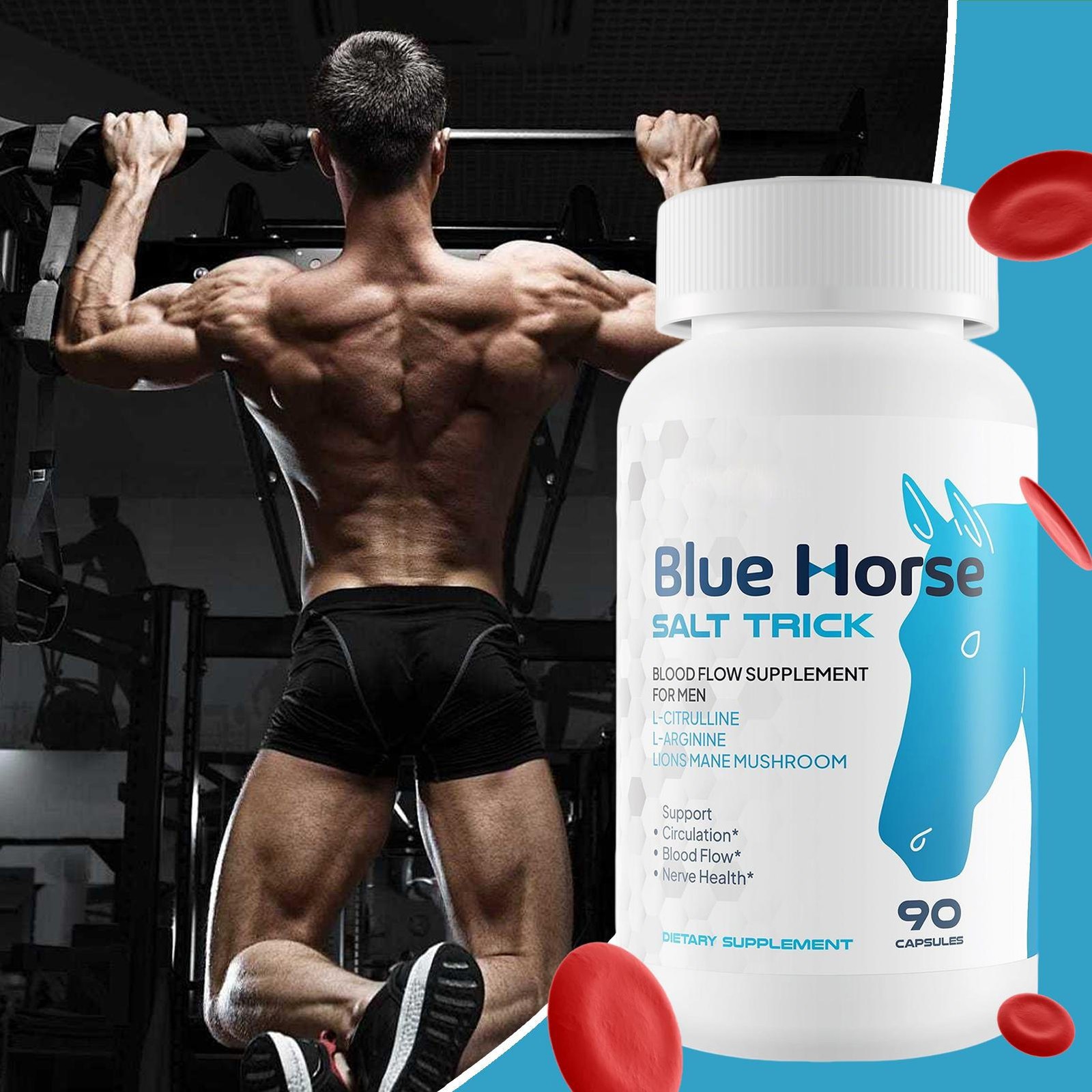 1pc Blue Horse Salt Trick Our Best Blood Flow Supplement for Men New
