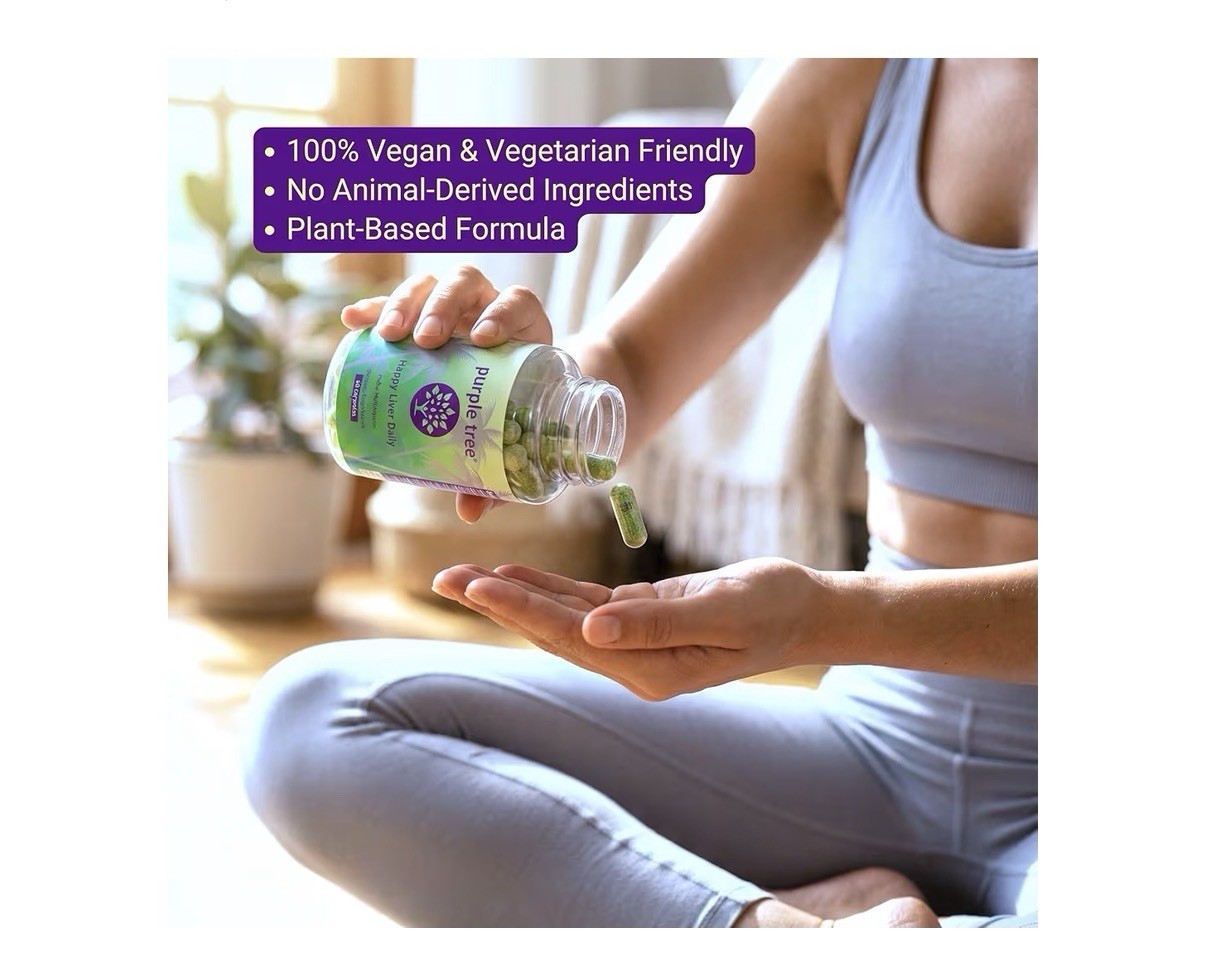 purple tree Happy Liver Daily | Liver Support & Cleanse Supplement 60 Capsules