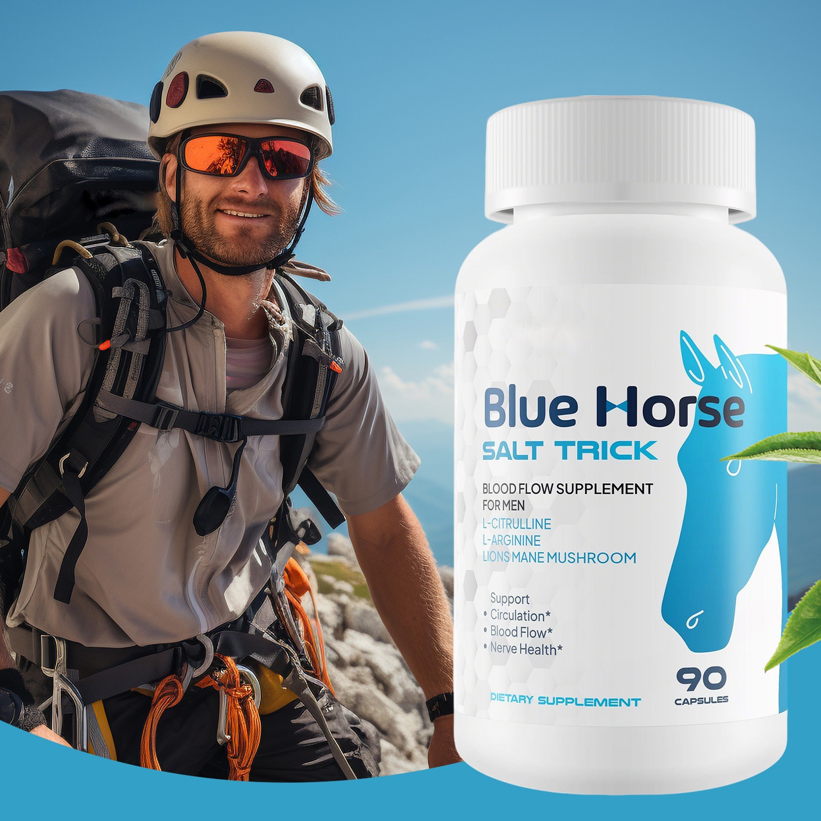 1pc Blue Horse Salt Trick Our Best Blood Flow Supplement for Men New