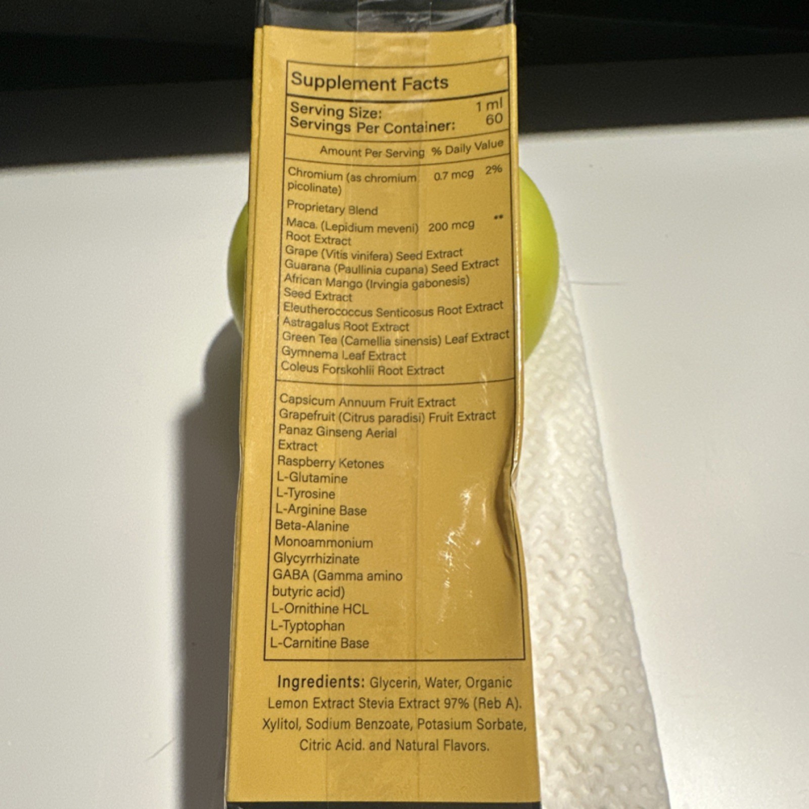 Banana Dietary Supplement Liquid Drops Maca L-Glutamine 2oz 60ml