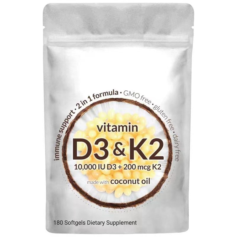 10,000iu D3 + 200 MCG Vitamin D3 K2 Capsules