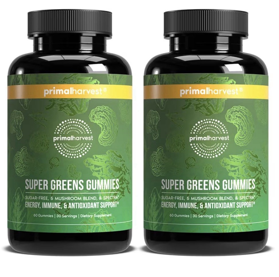Primal Harvest Super Greens 60 Gummies Superfood Blend Antioxidant Immune 2Packs